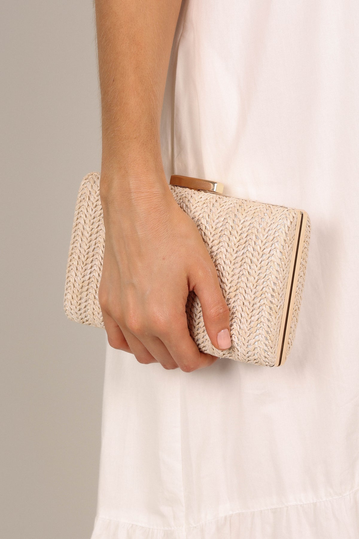 Peyton Straw Clutch - Cream