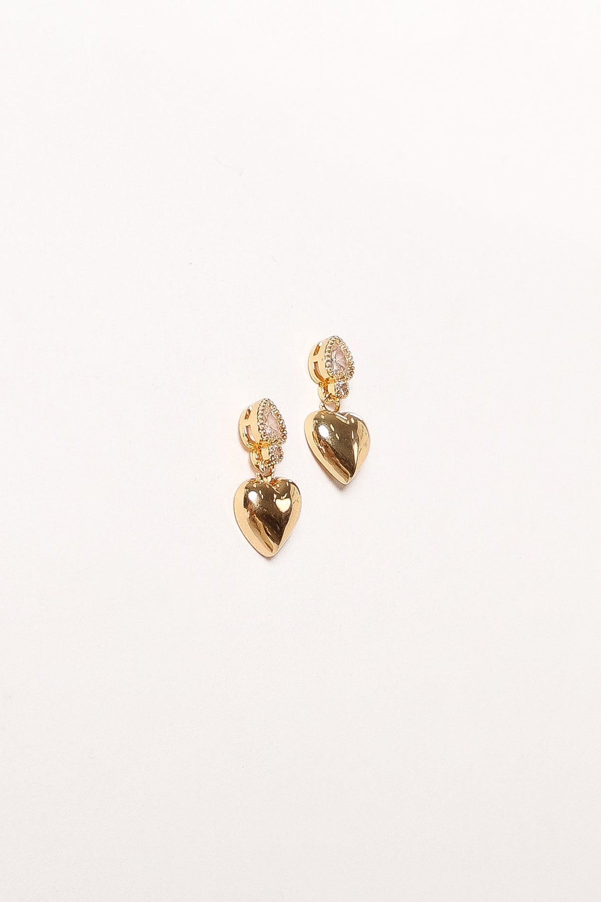 Susan Heart Earrings - Gold