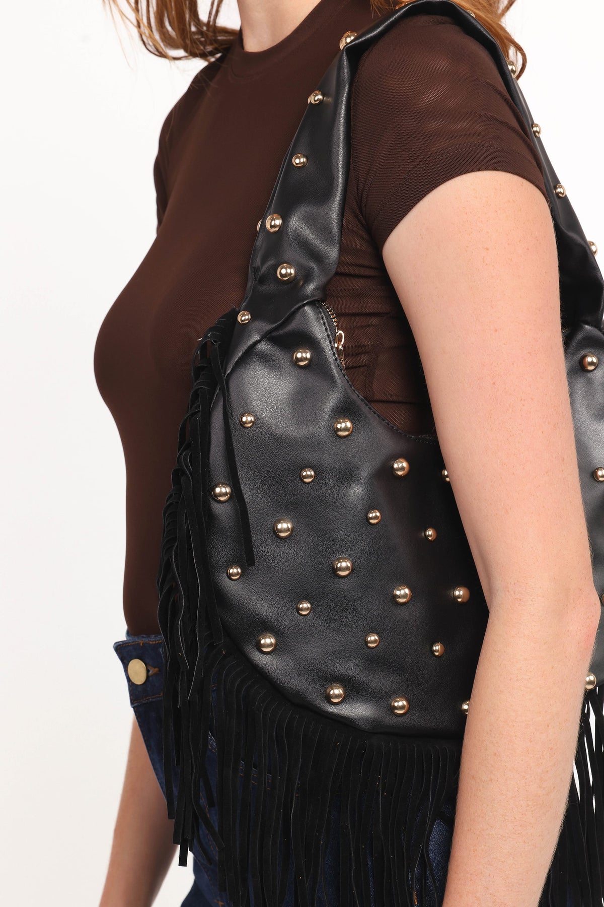Veda Studded Bag - Black