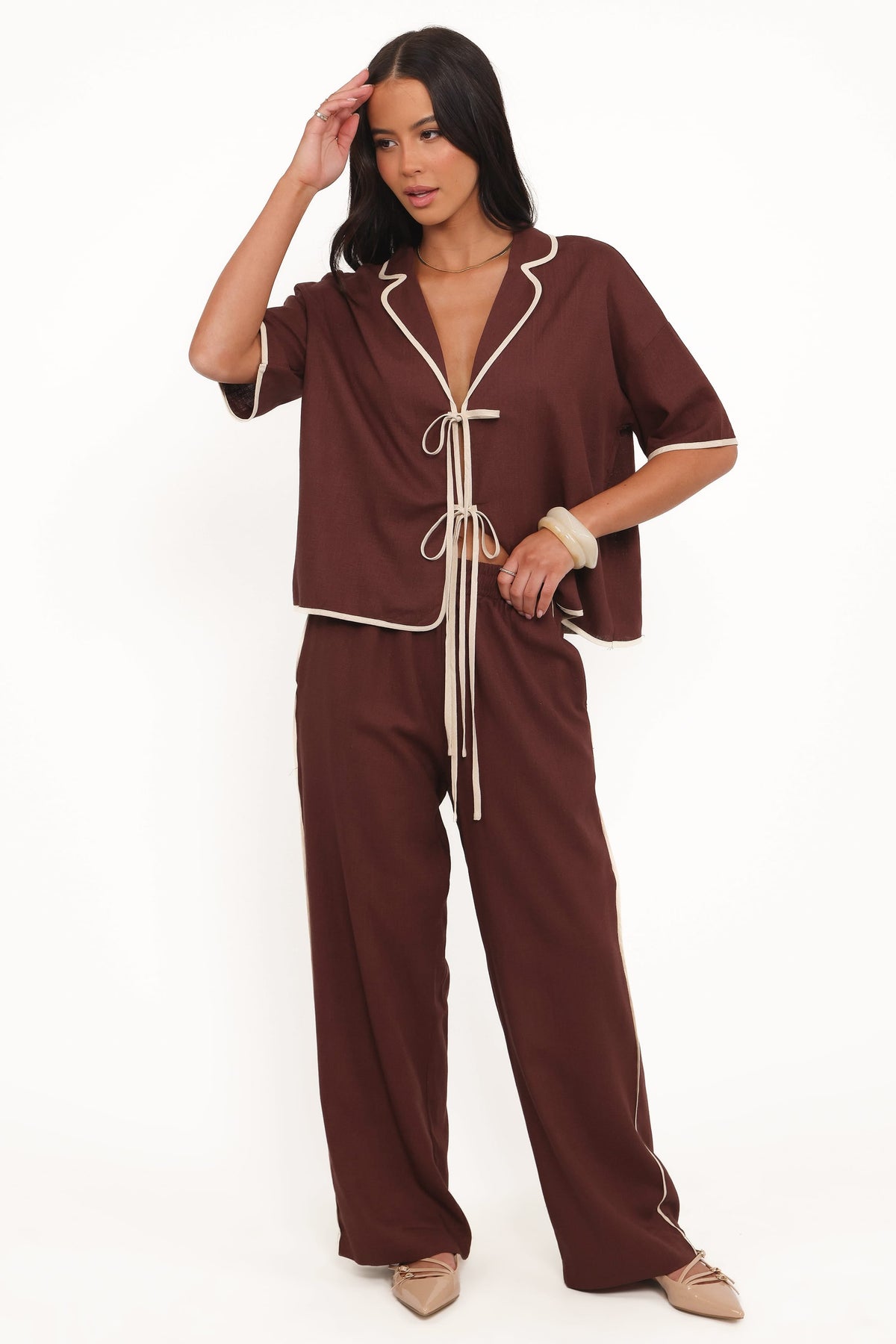 Dalton Pant - Brown Cream