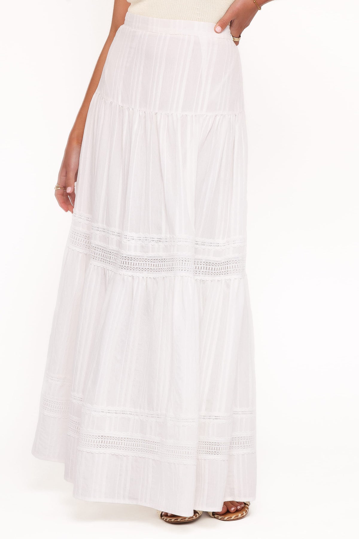 Peony Maxi Skirt - White