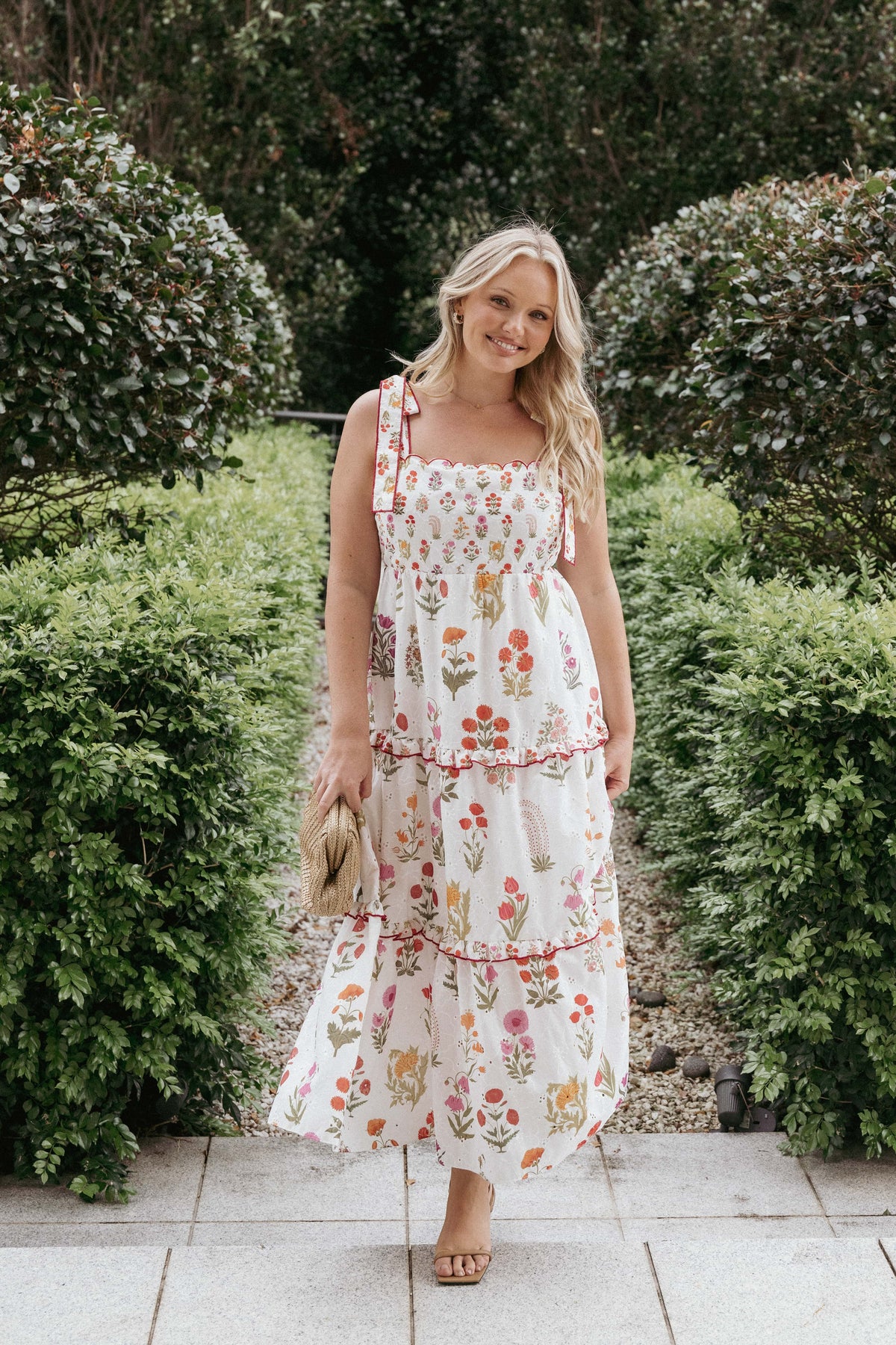 Aurelia Maxi Dress - White Floral