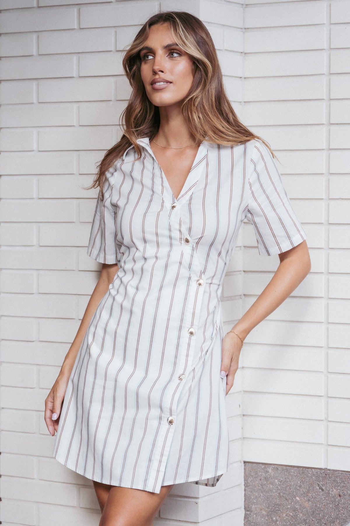 Hayes Mini Dress - Blue Stripe