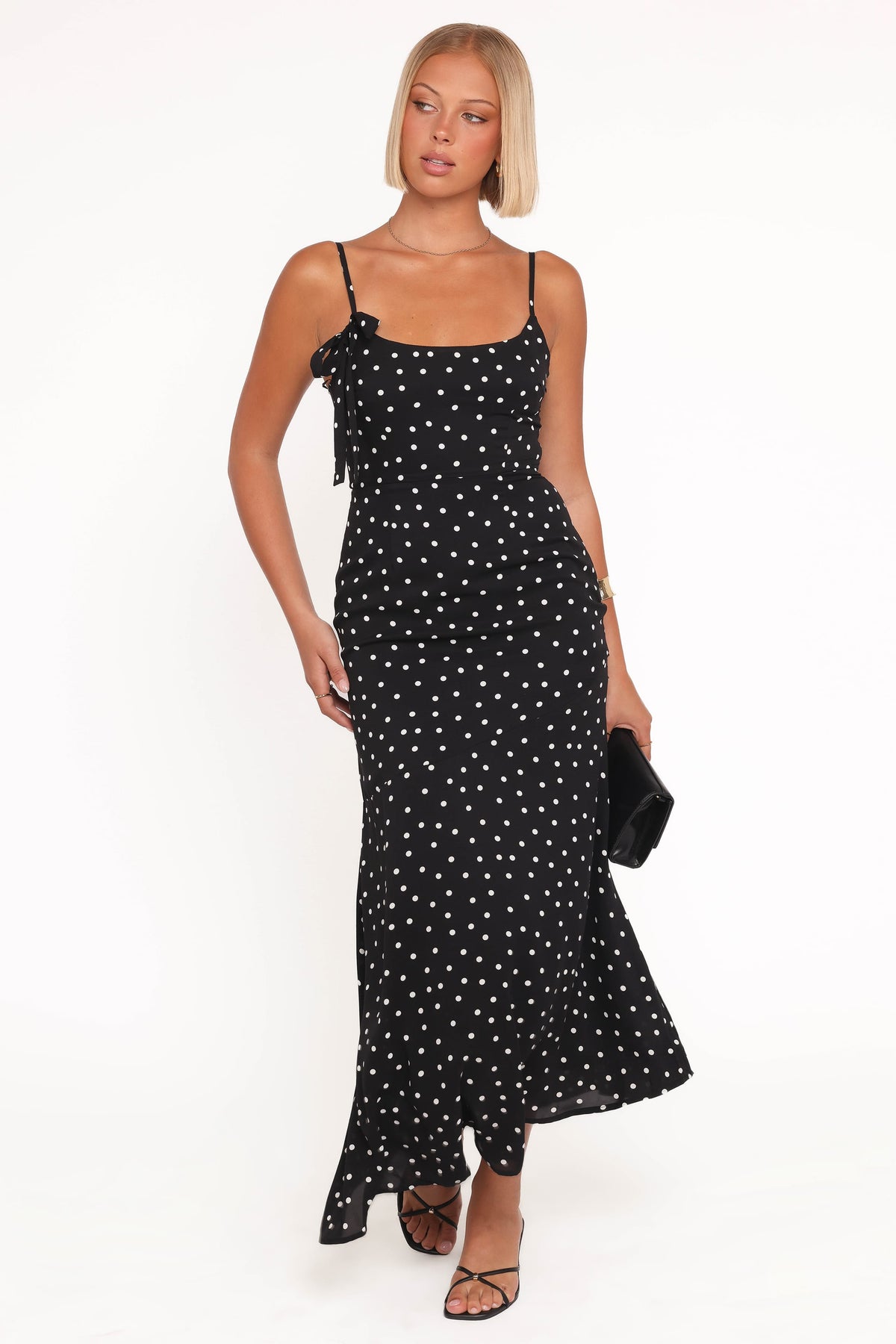 Lexia Midi Dress - Black Polka Dot