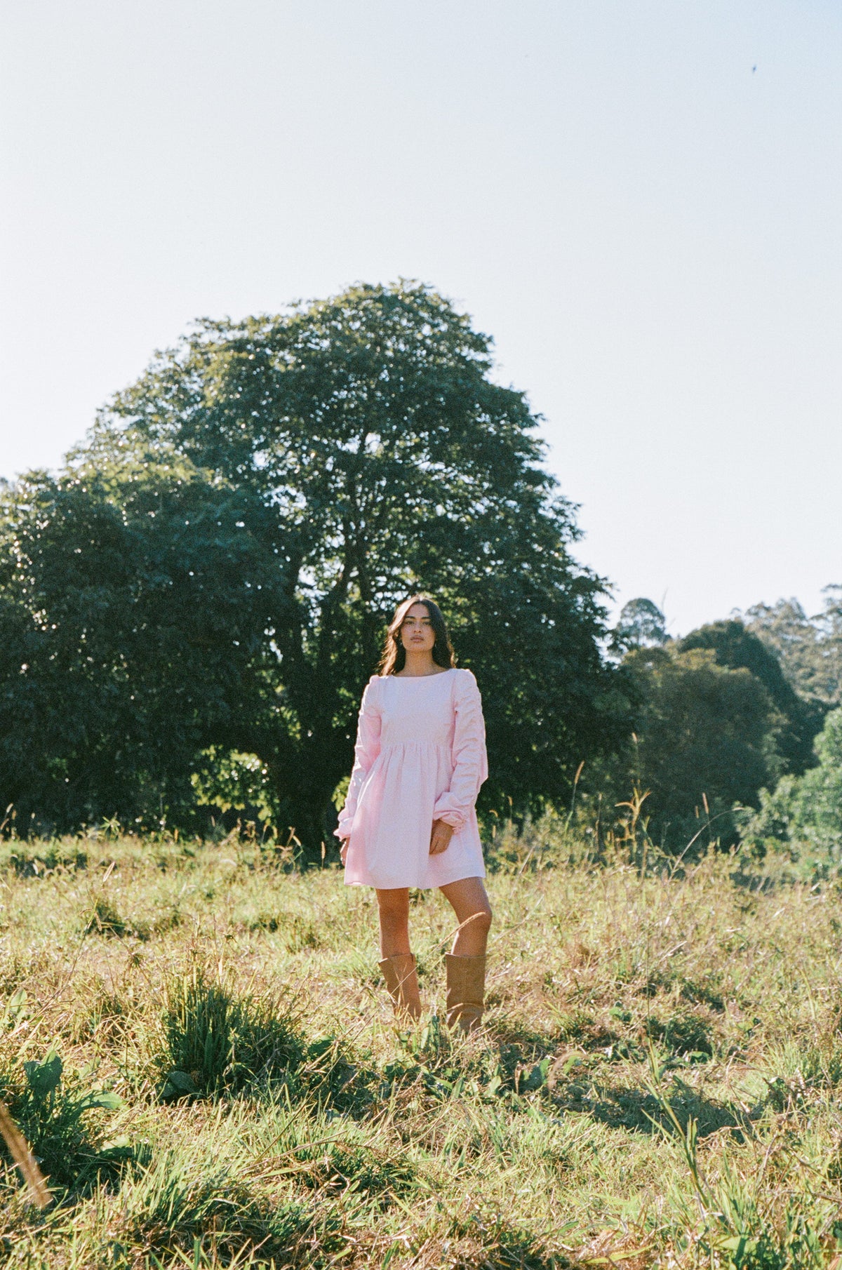 Micaela Long Sleeve Mini Dress - Pink