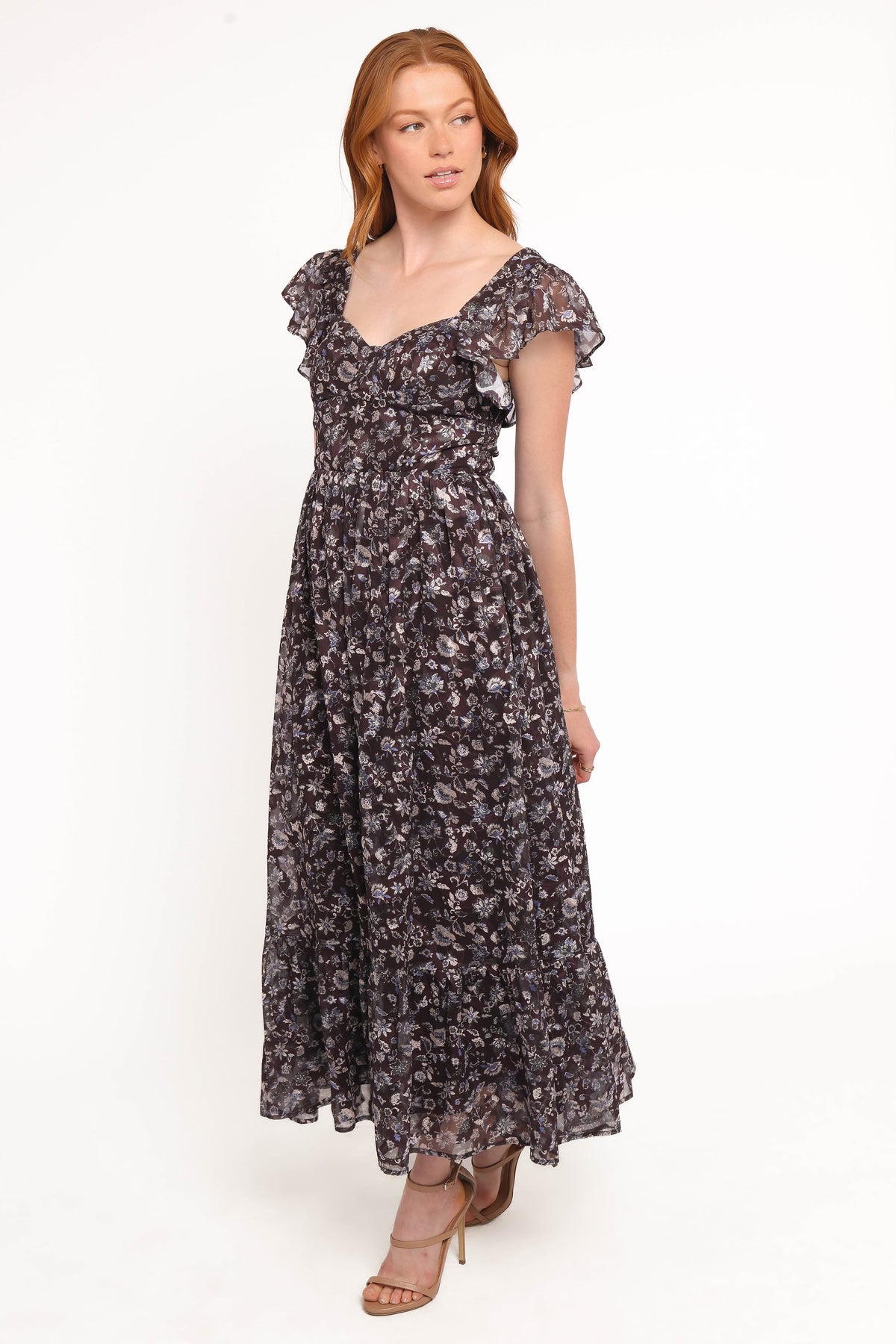 Myles Maxi Dress - Brown/Blue Floral