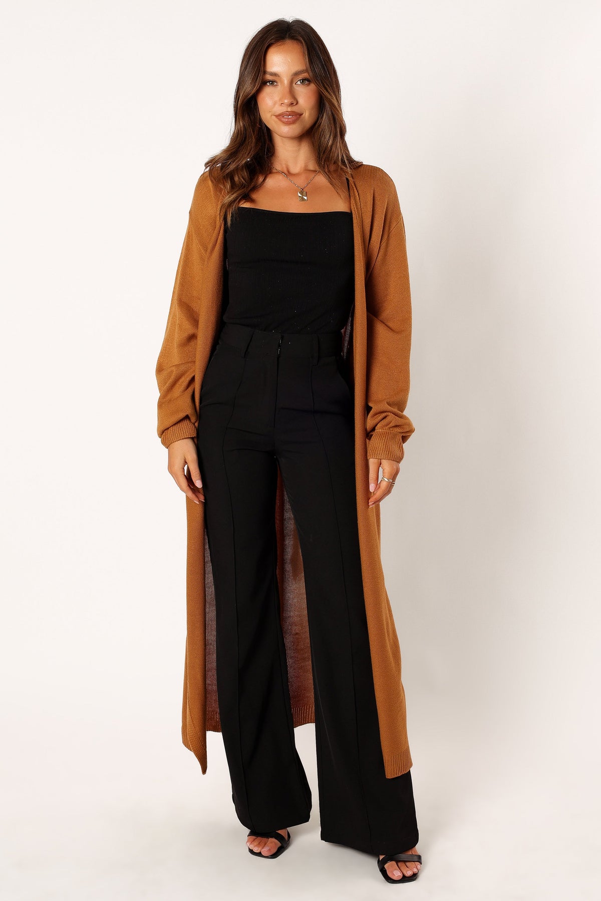 Nova Wrap Knit Midi Dress - Camel