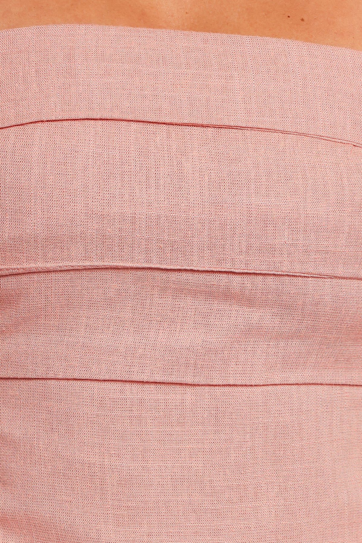 Patterson Tie Shoulder Midi Dress - Blush