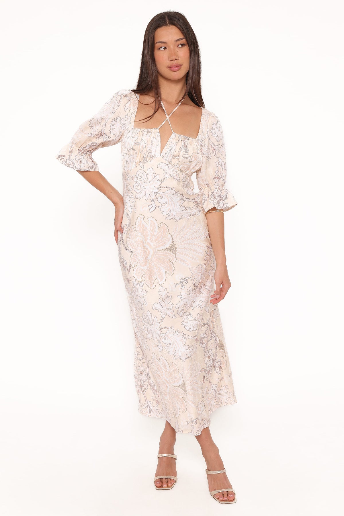 Pauline Long Sleeve Maxi Dress - Pastel Paisley