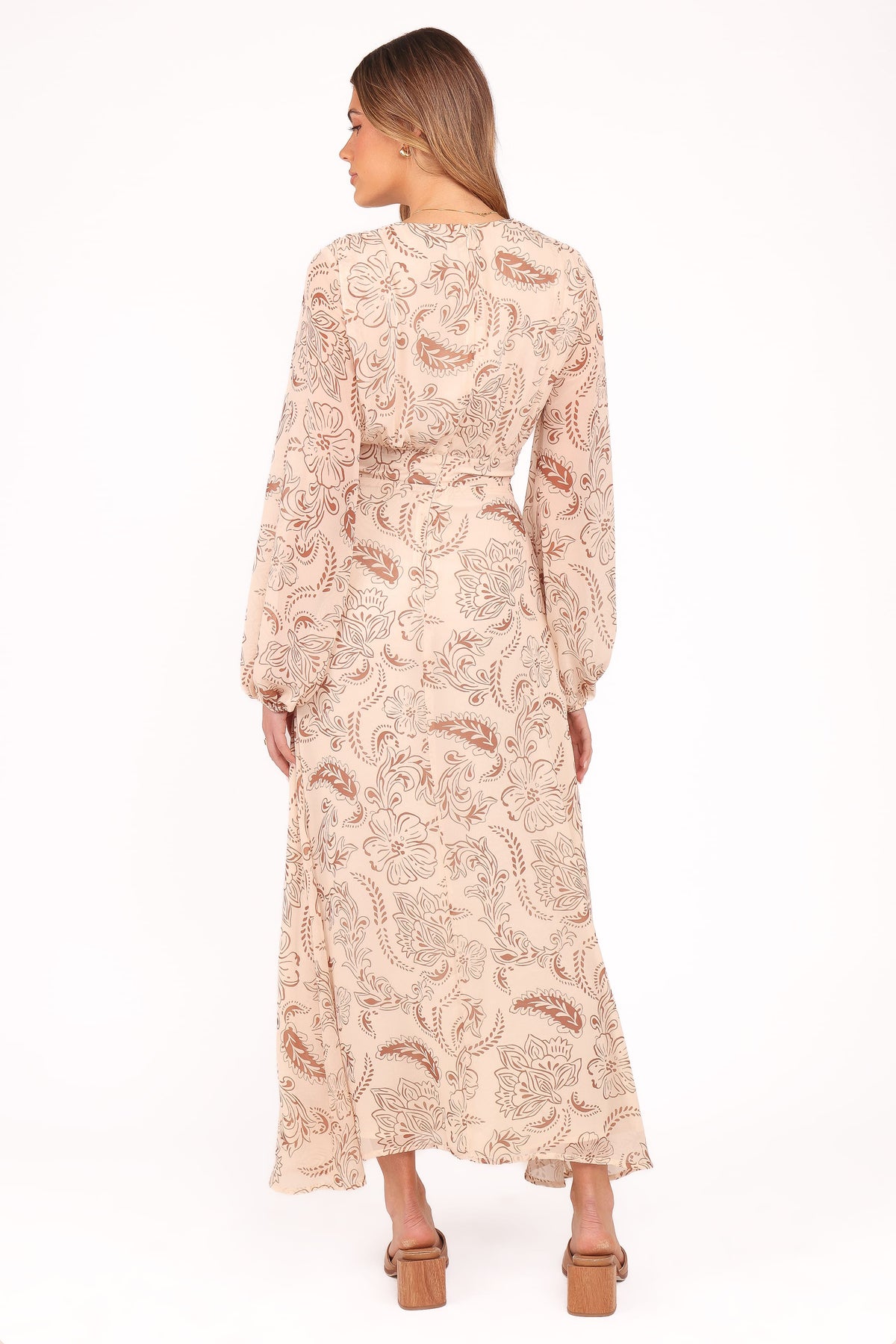 Riba Midi Dress - Brown Paisley
