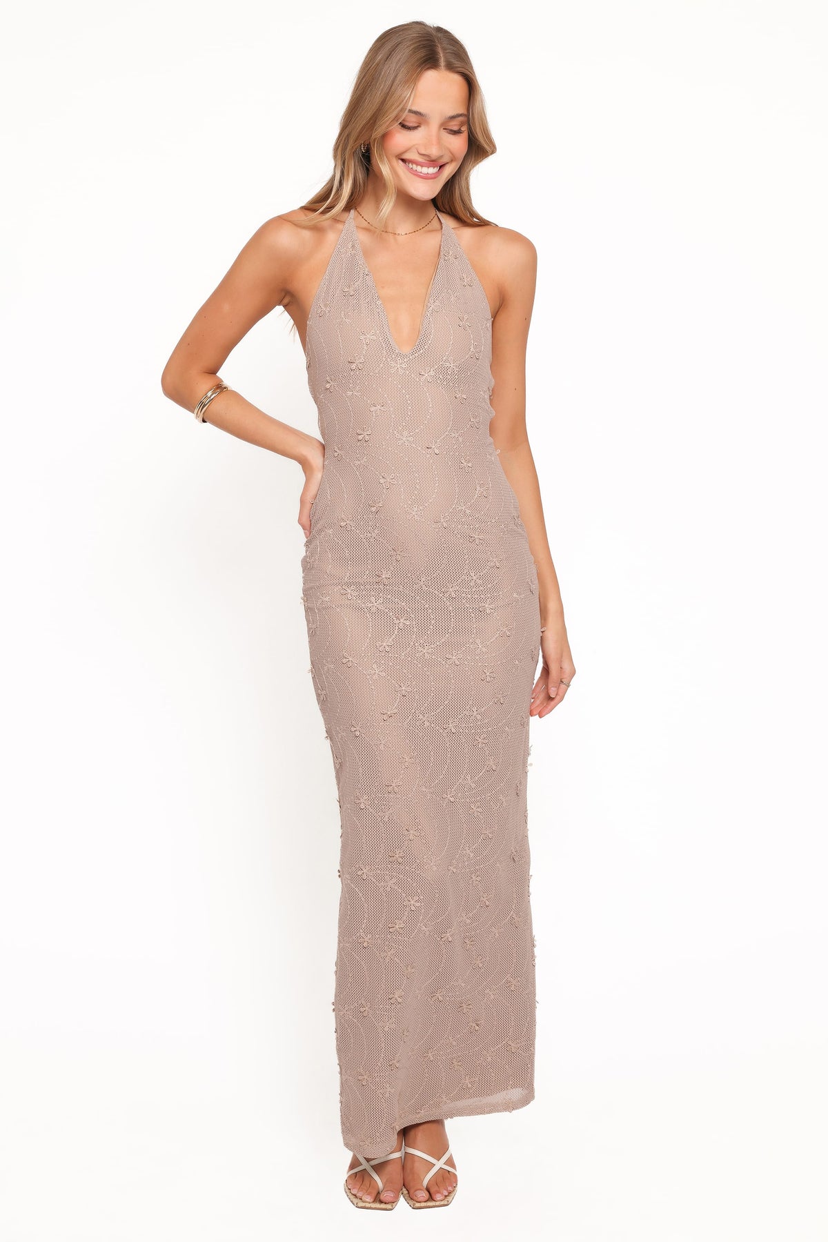 Riley Halter Maxi Dress - Taupe