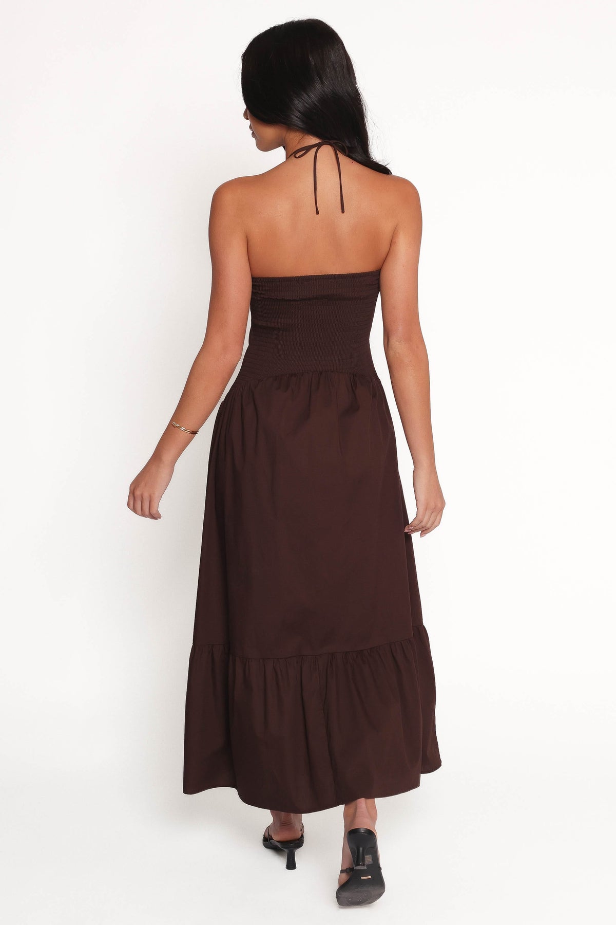 Soleila Halter Maxi Dress - Chocolate