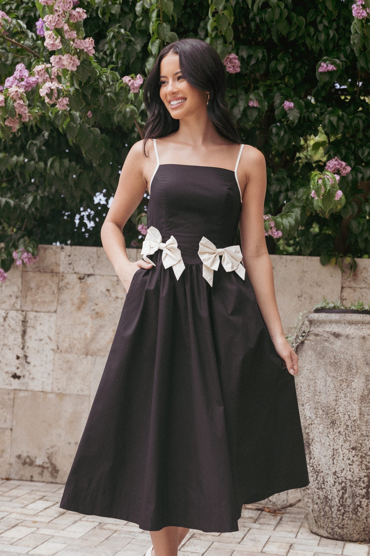 Tia Midi Dress - Black