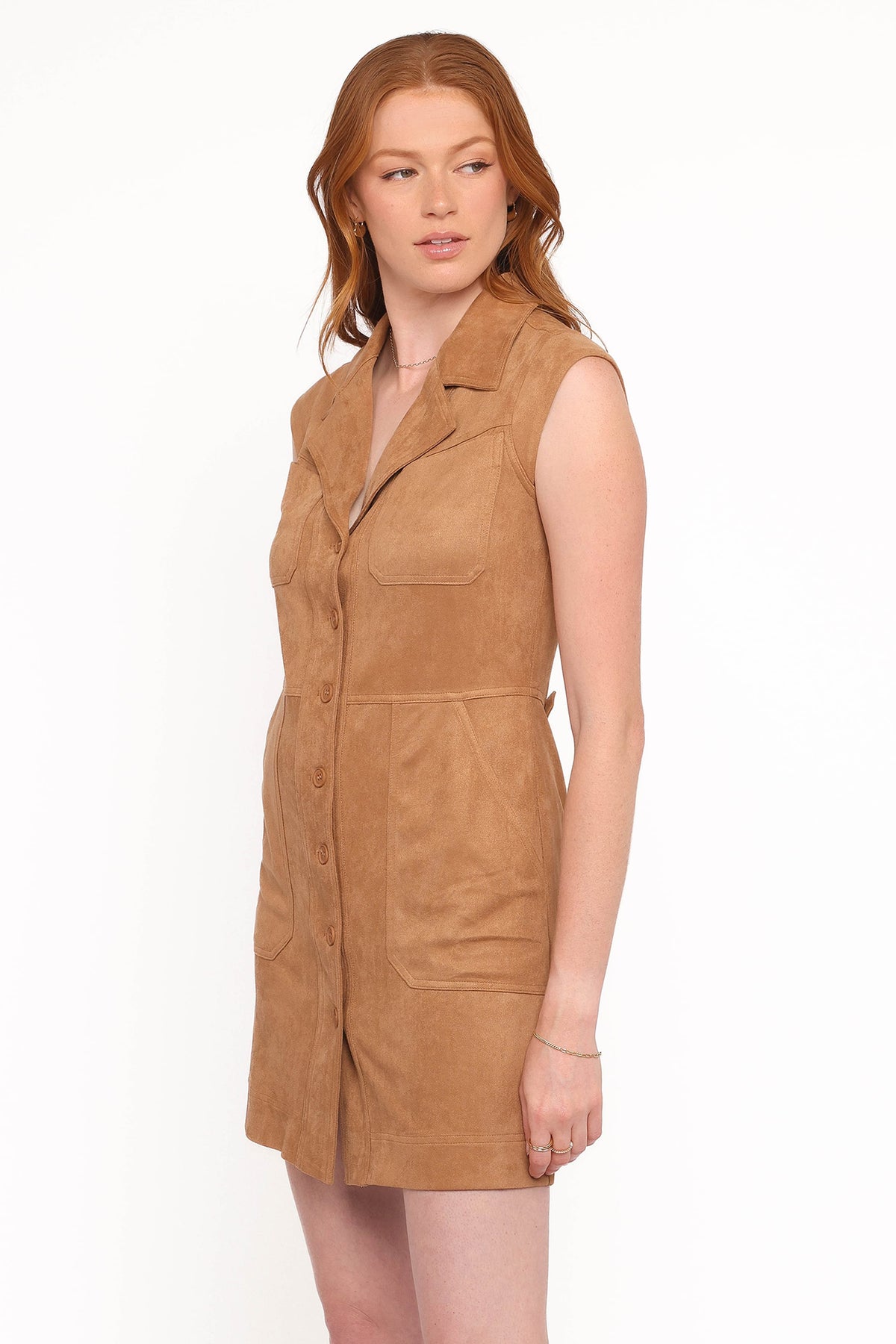 Xoey Suede Mini Dress - Camel