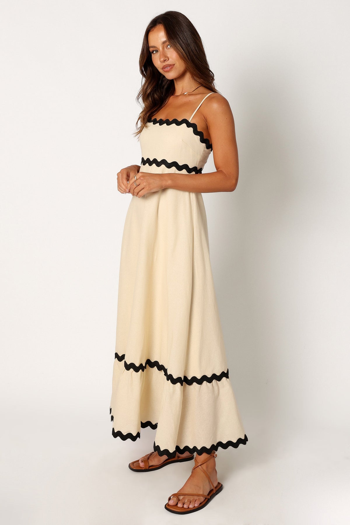 Yana Maxi Dress - Cream Black