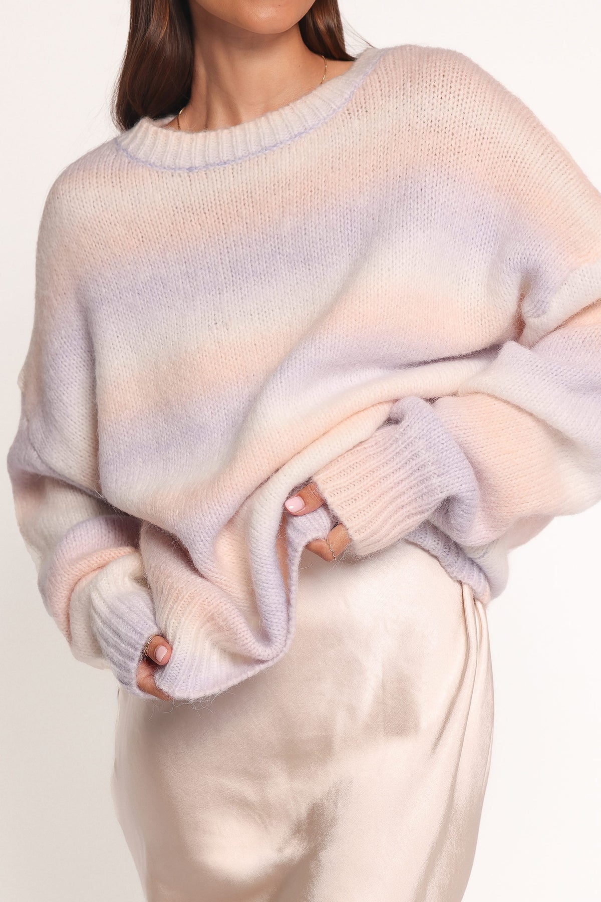 Joy Knit Sweater - Lavender Stripe