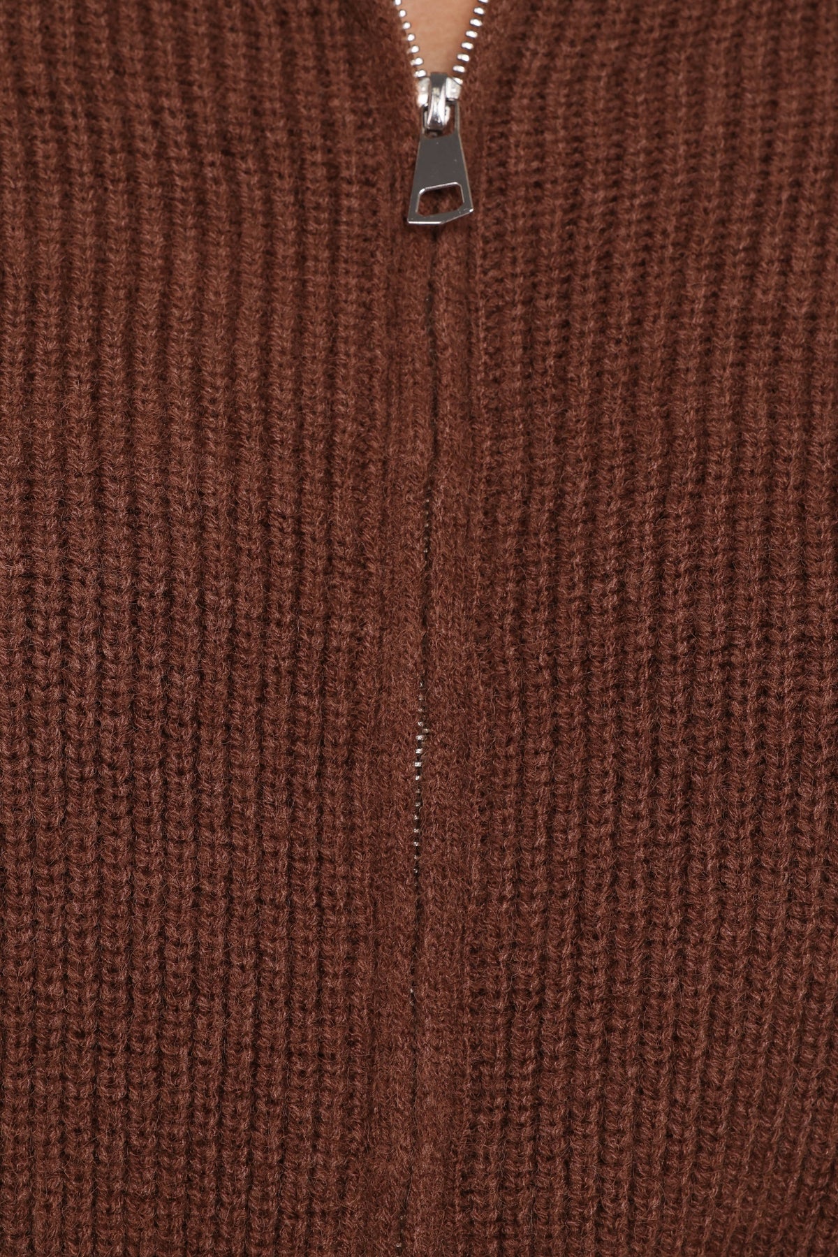 Kourtney Zip Cardigan - Brown