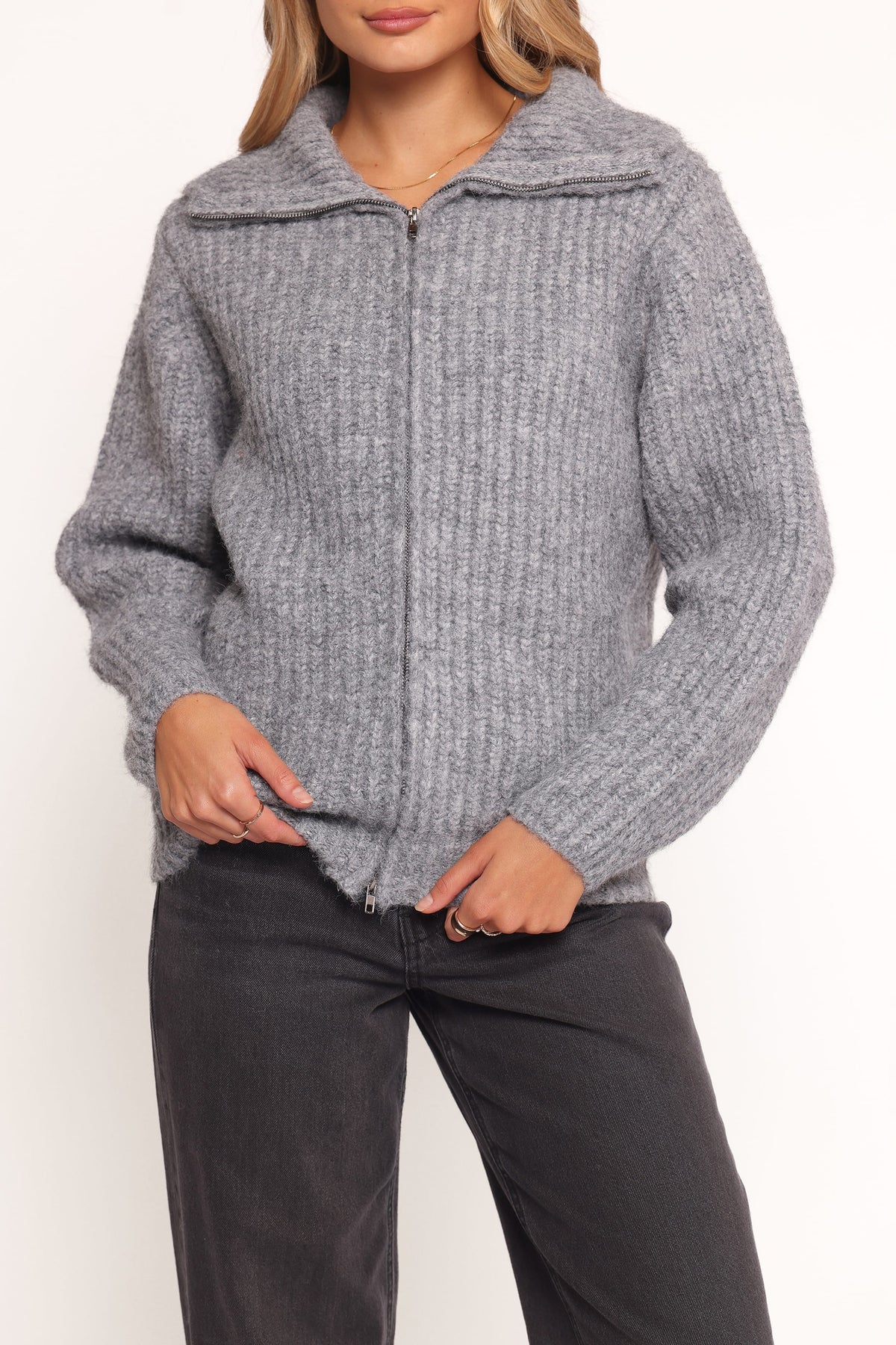 Miffy Zip Through Cardigan - Grey