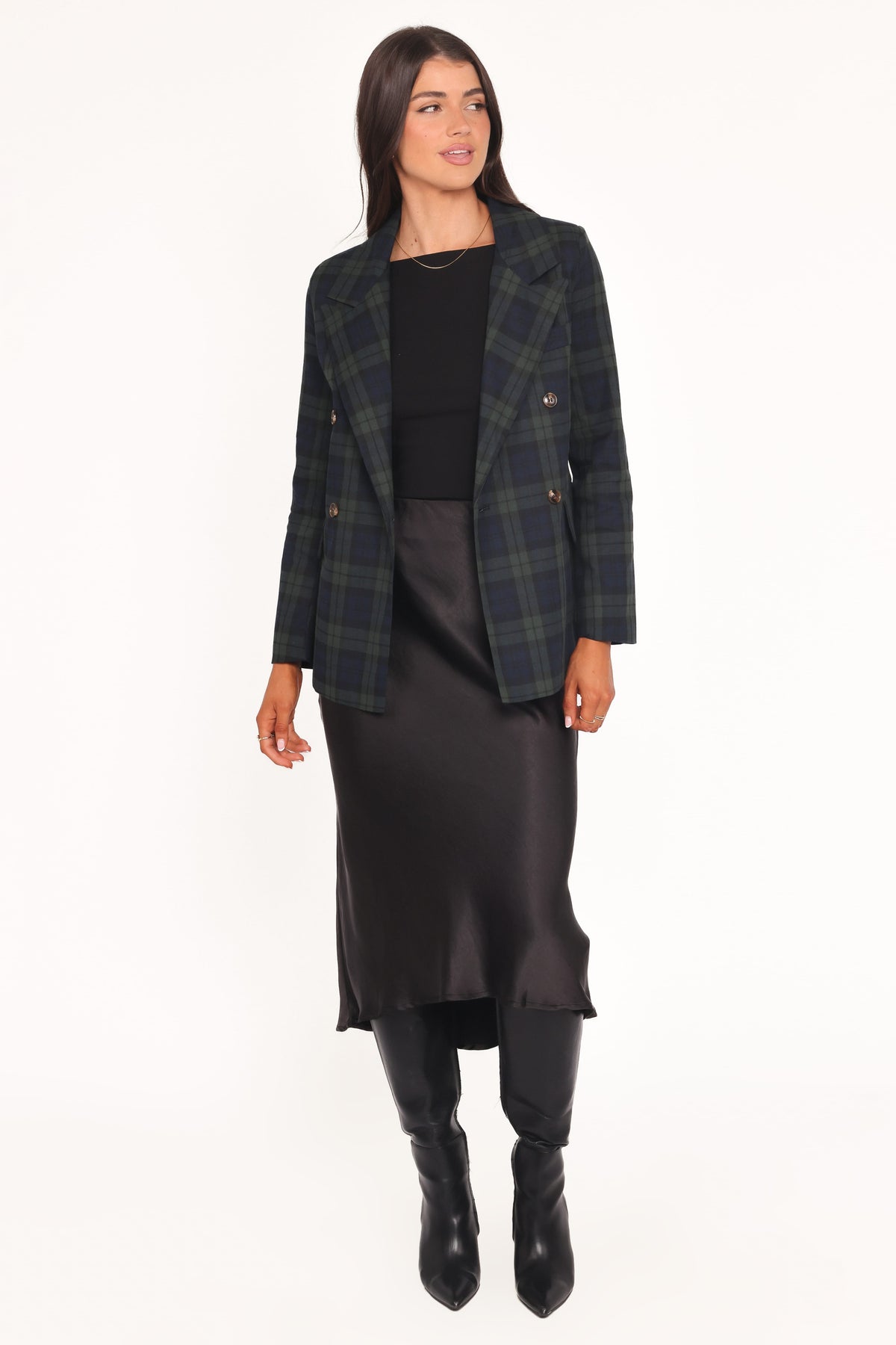 Juliette Blazer - Green Plaid