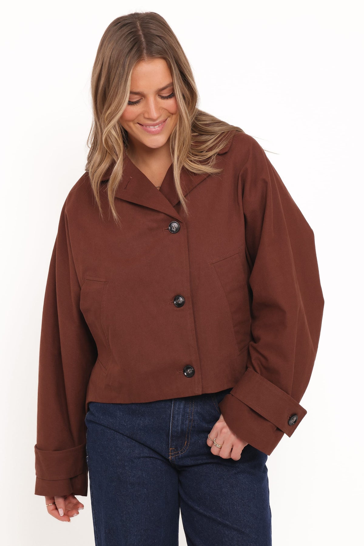 Notion Cropped Trench - Espresso
