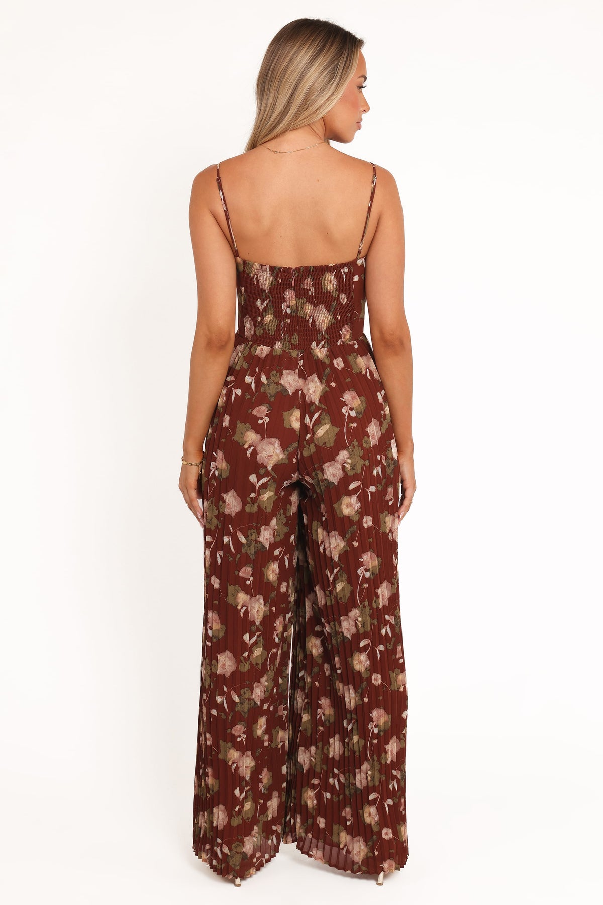 Alice Wide Leg Jumpsuit - Brown Floral