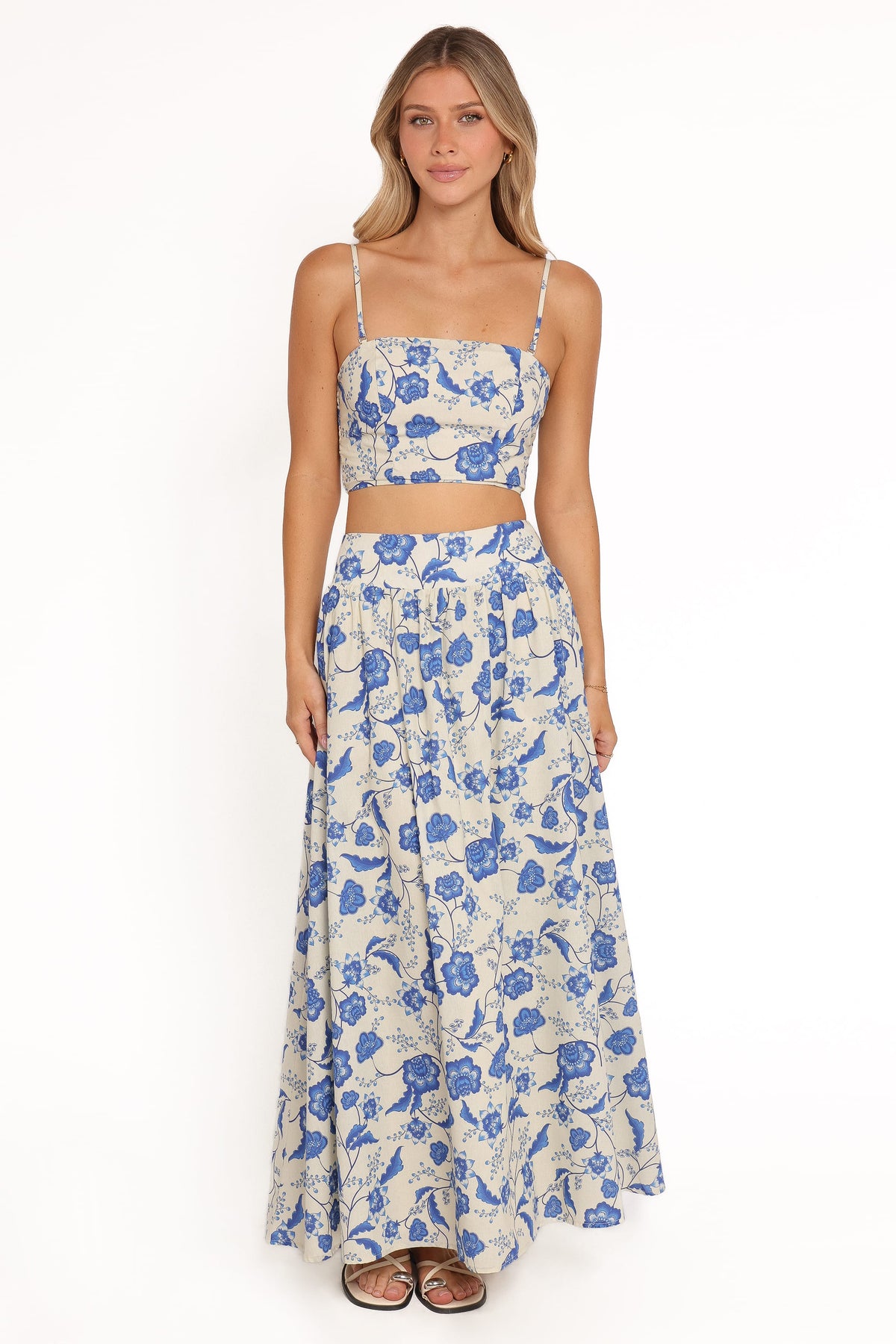 Kristy Maxi Skirt Set - Cream Floral