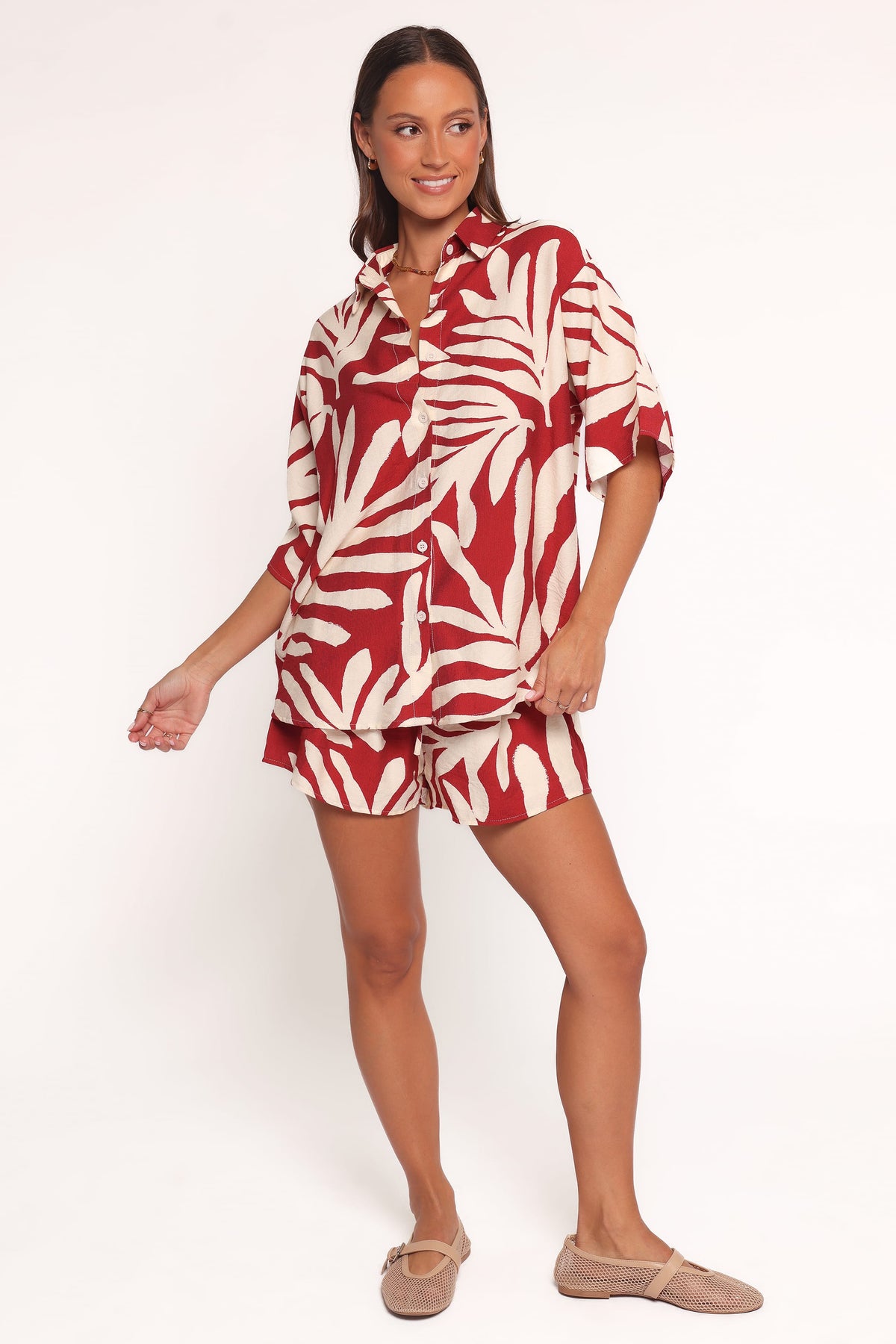 Lilo Short Set - Red Palm Print