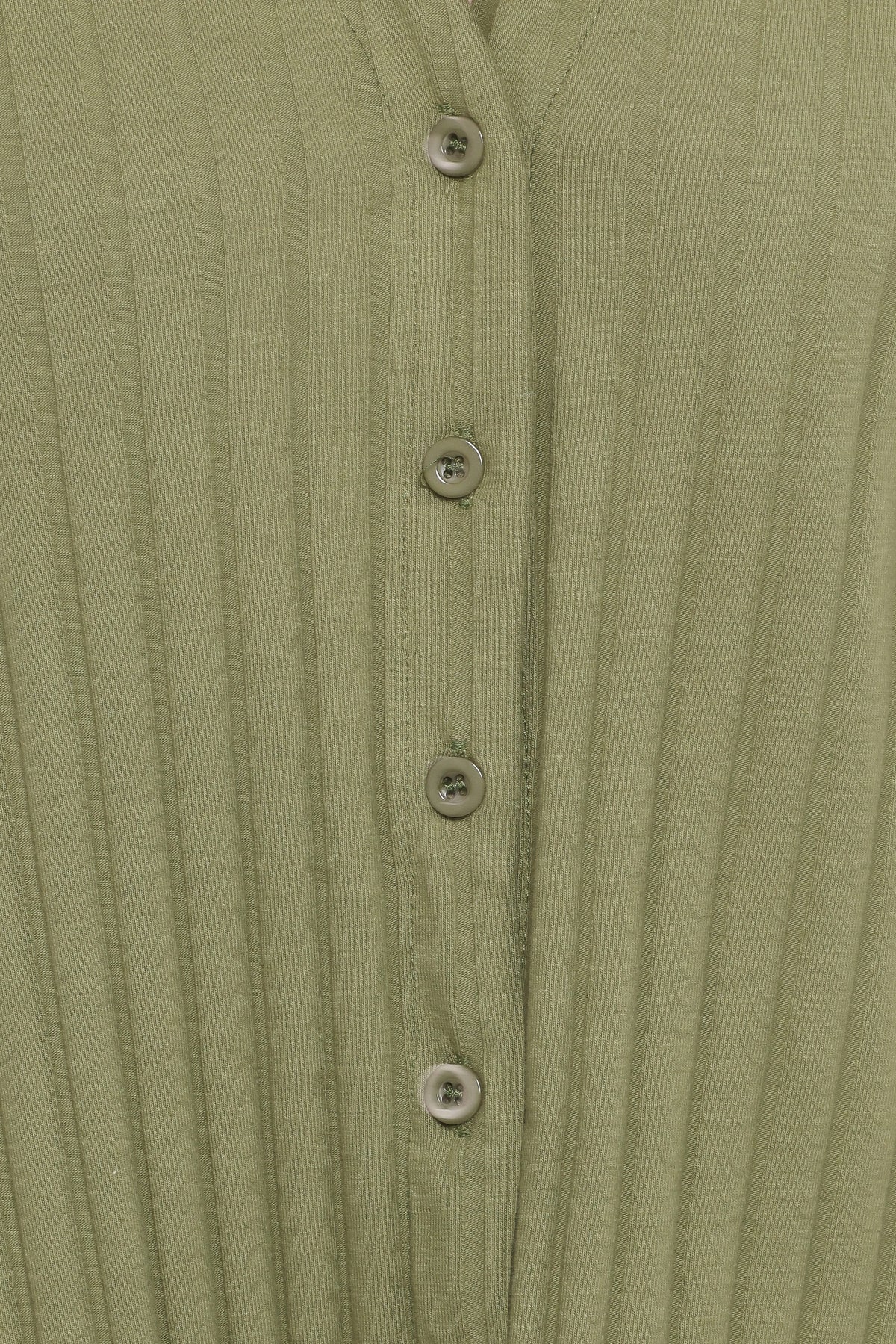 Phillipa Wide Ribbed Shirt Set - Olive