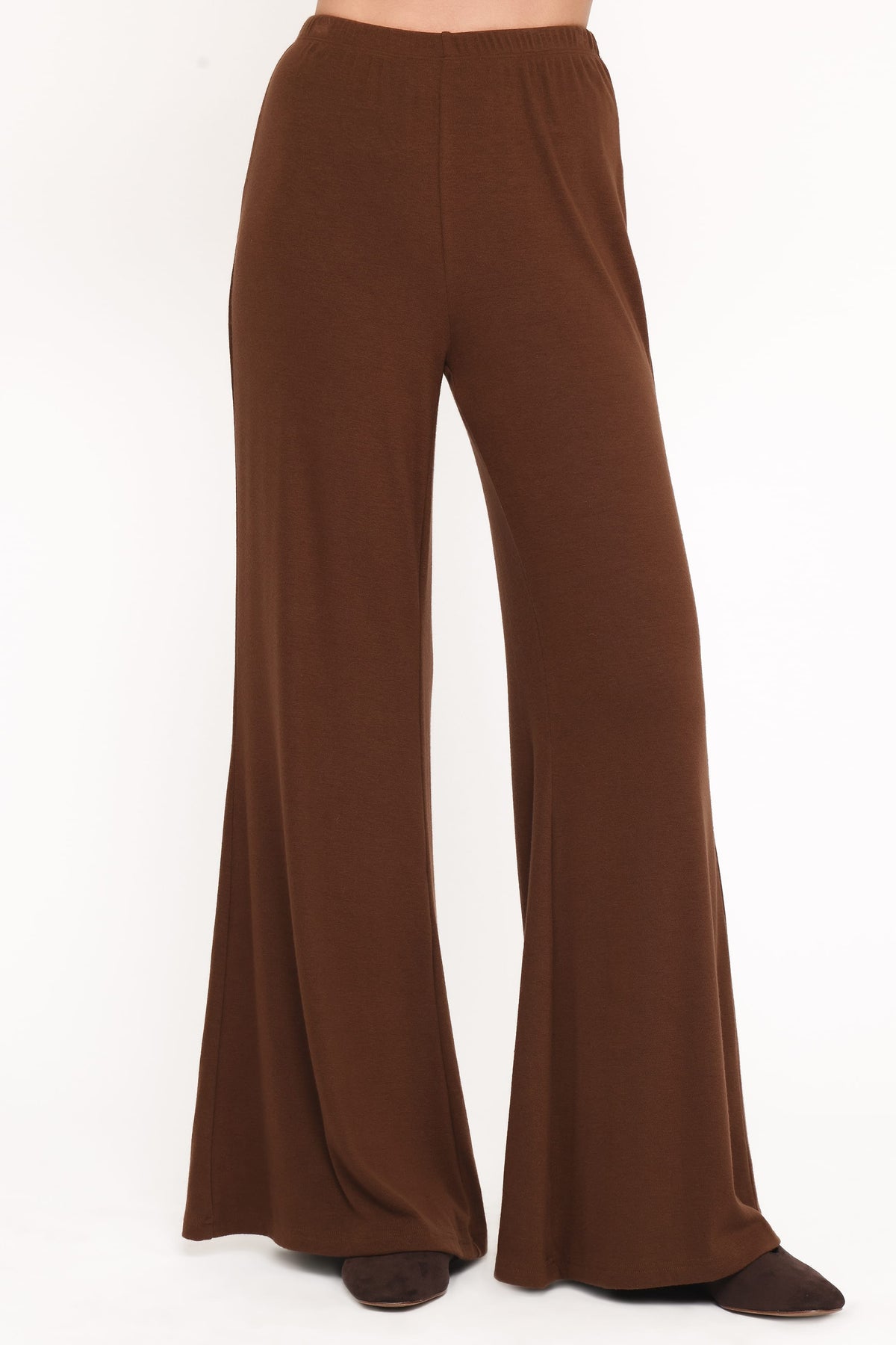 Selly Knitted Pant Set - Brown