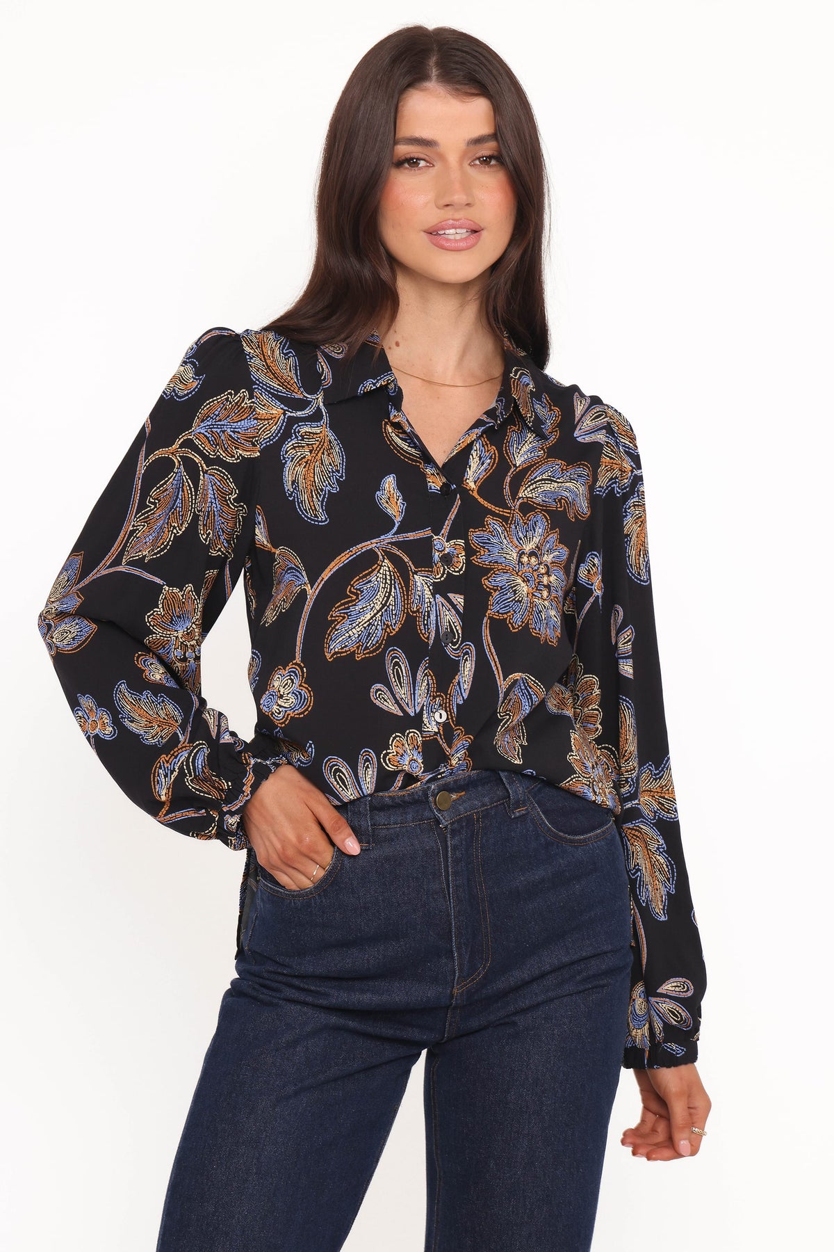 Bennett Shirt - Black Floral