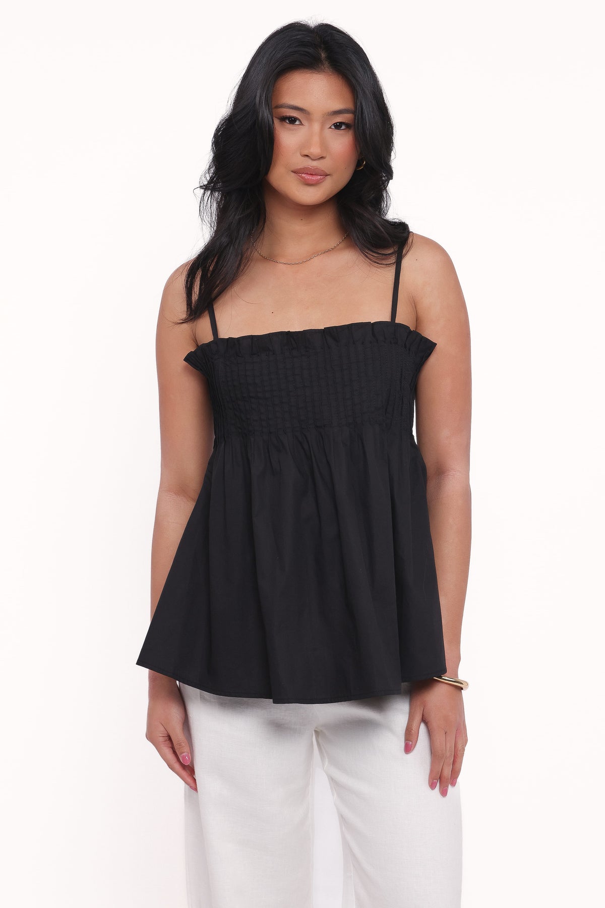 Carson Pleated Top - Black