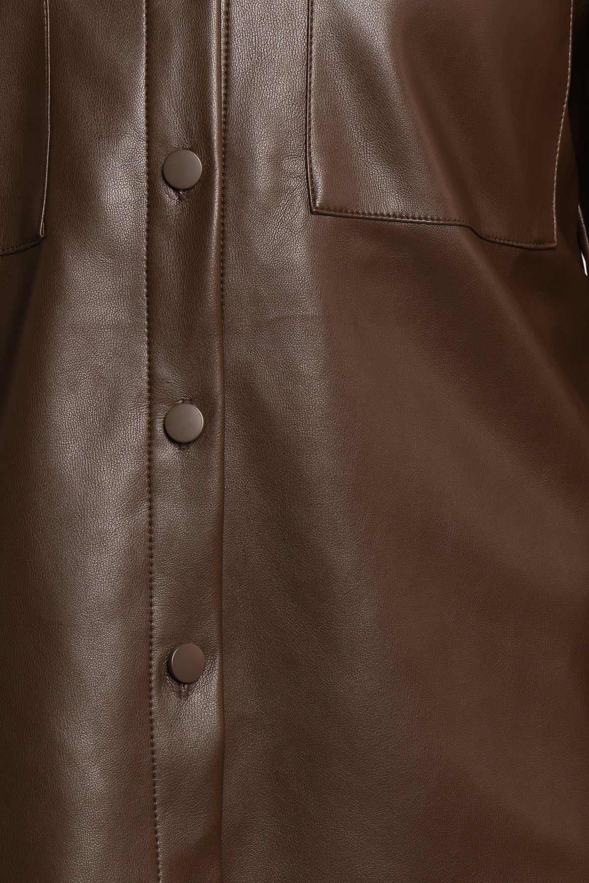 Trevira Faux Leather Shirt - Brown