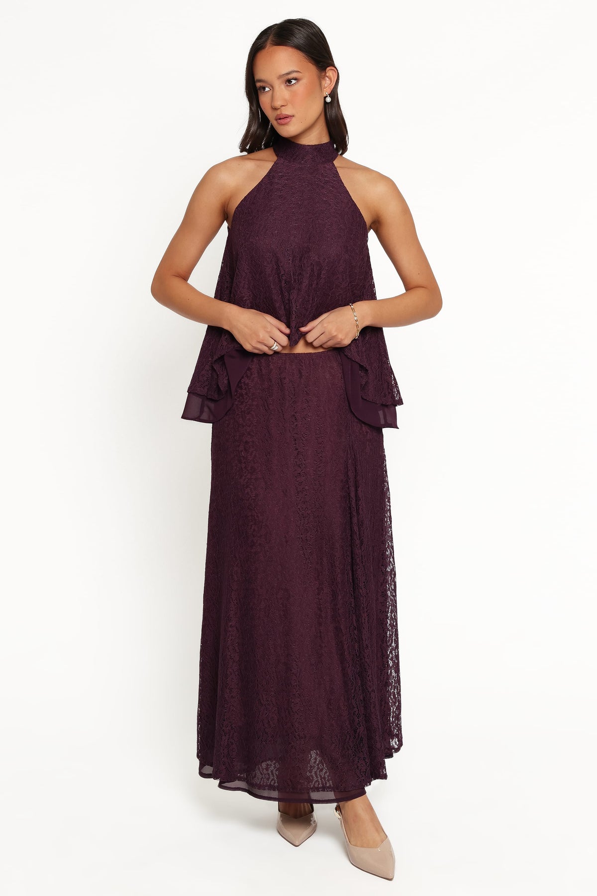 Tracy Maxi Skirt - Plum Lace