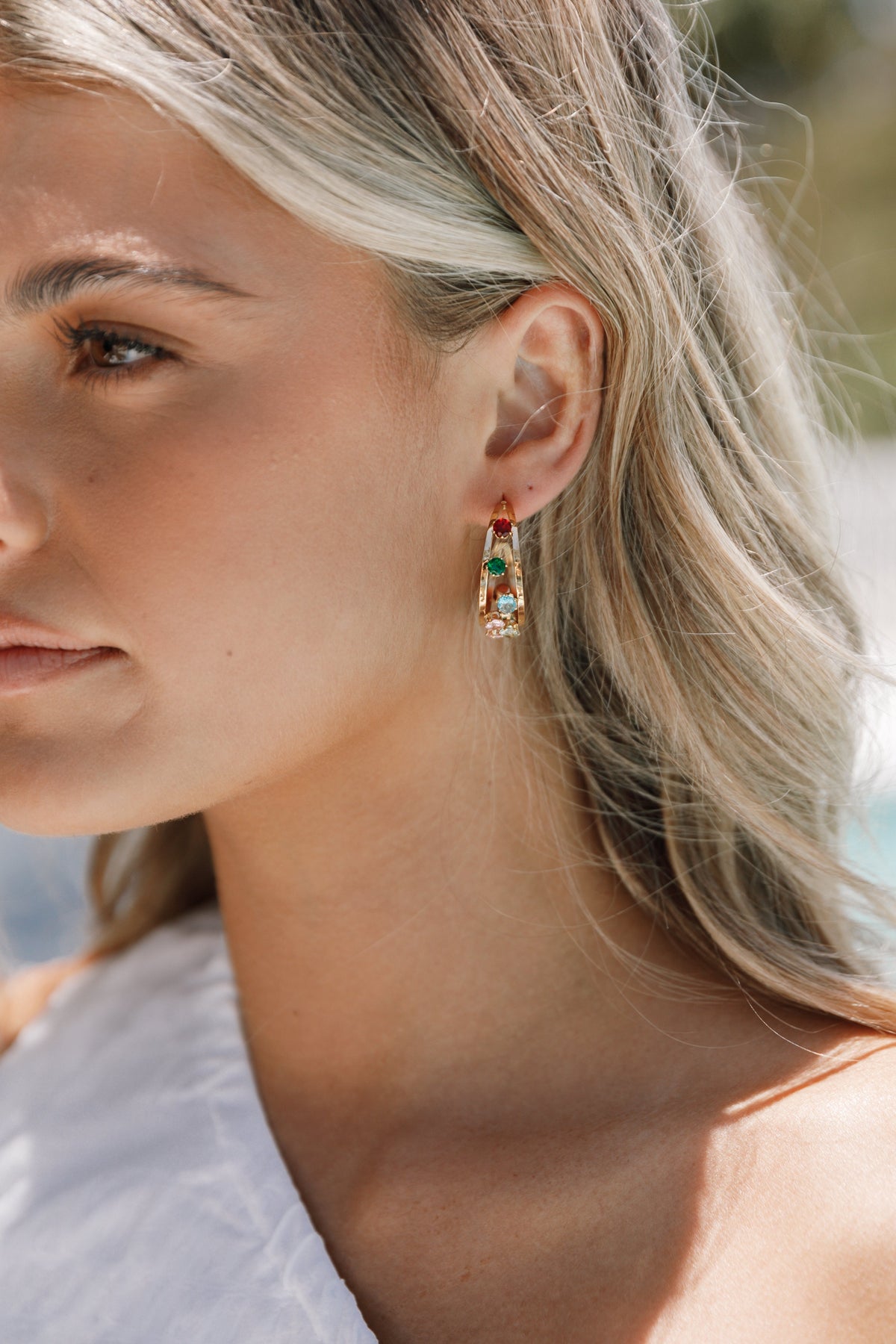 Antigoni Hoop Earrings - Gold/Multi