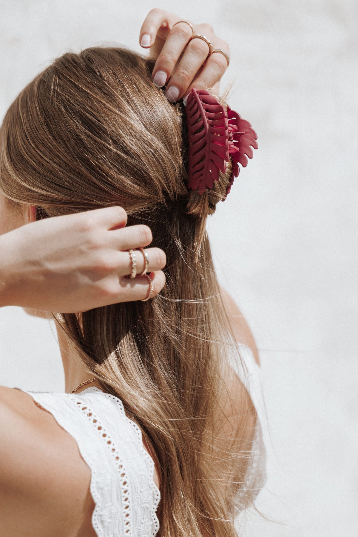 Palm Hair Clip - Red
