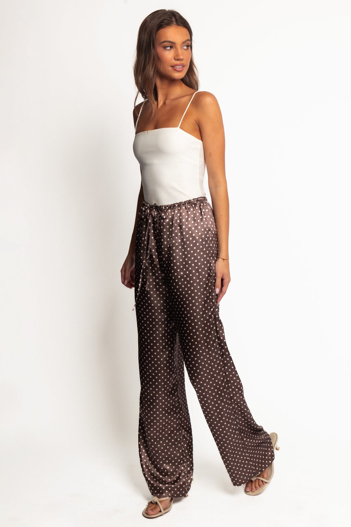 Alima Pants - Brown Polka Dot