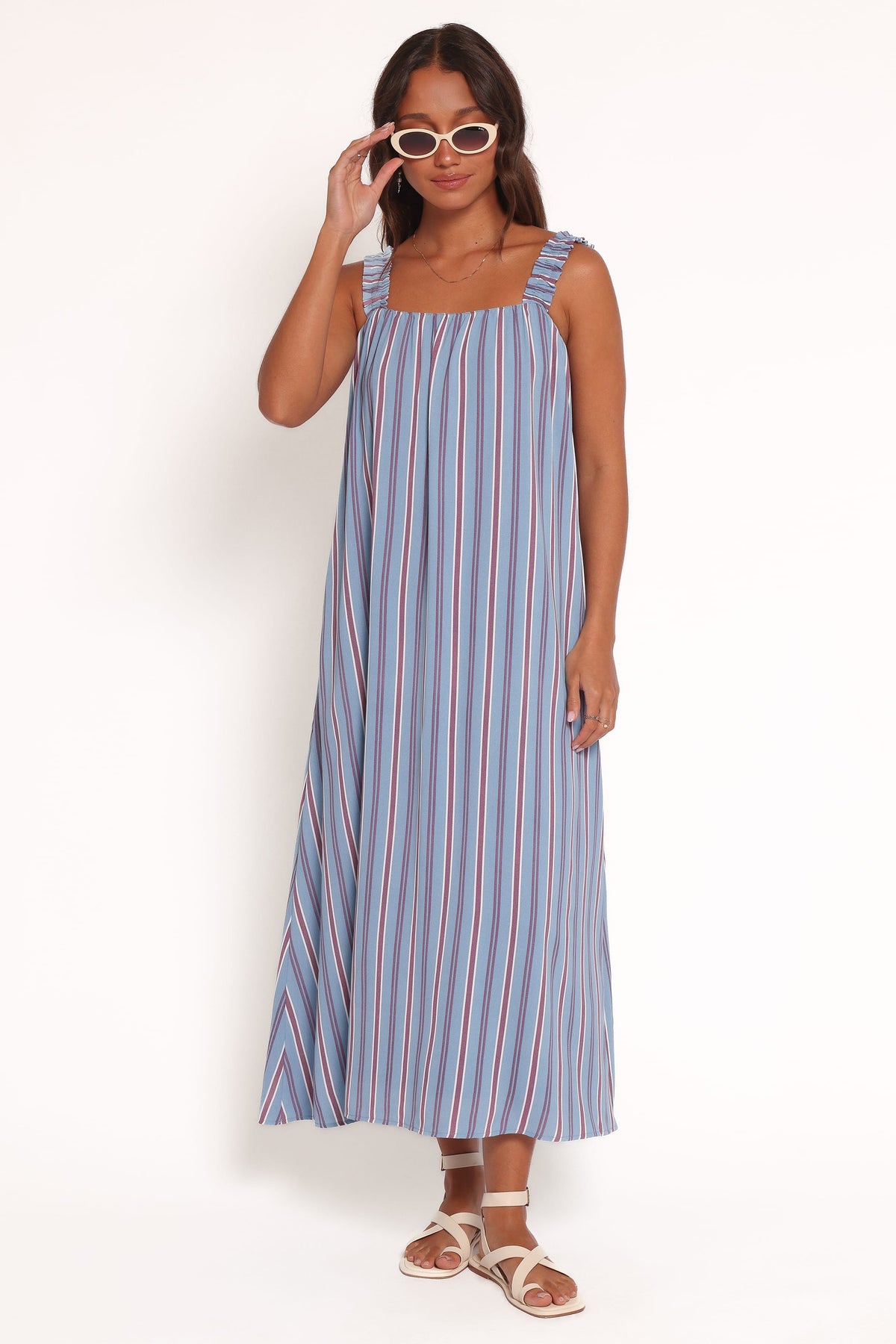 Alessandra Maxi Dress - Blue Stripe