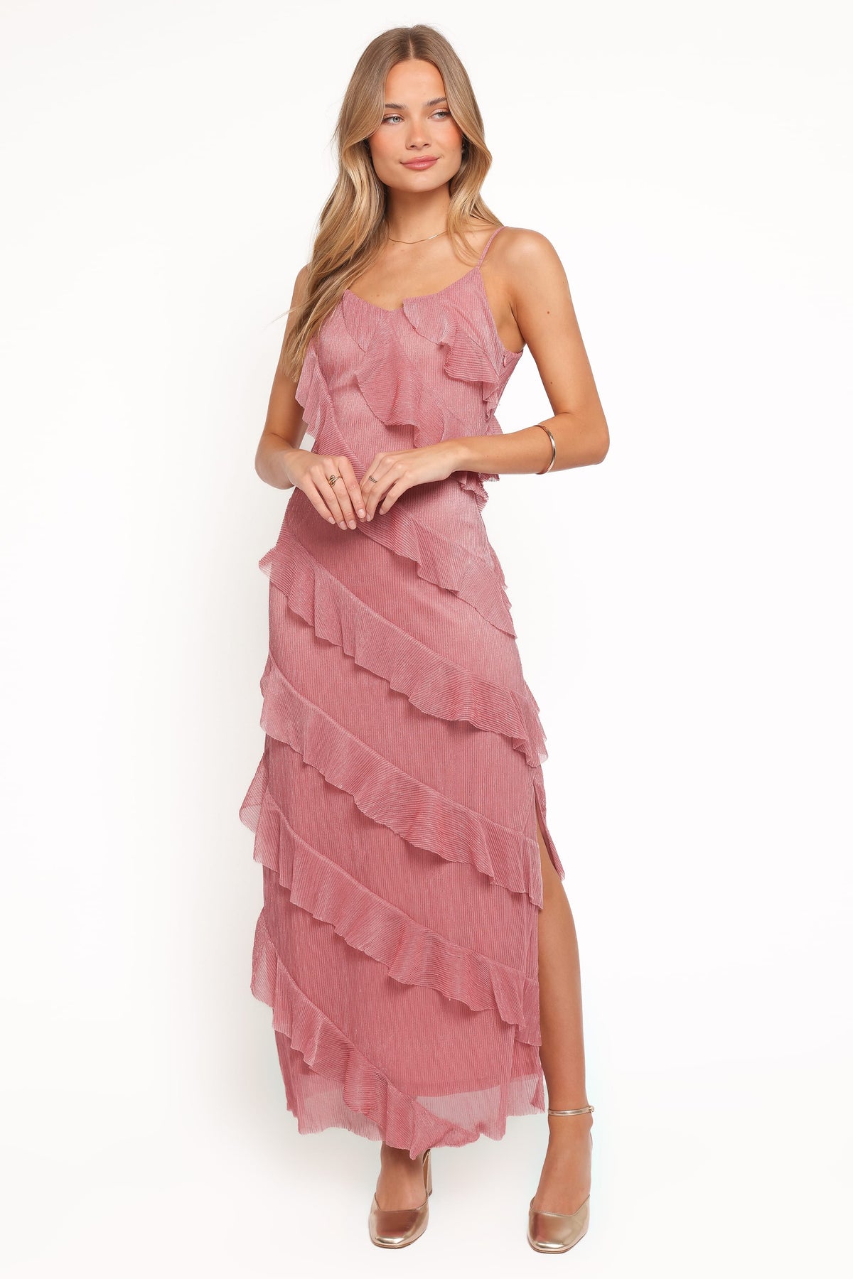Ciao Ruffles Maxi Dress - Pink