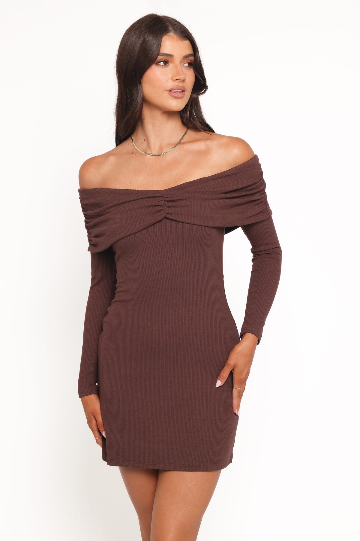 Danica Mini Dress - Chocolate Brown