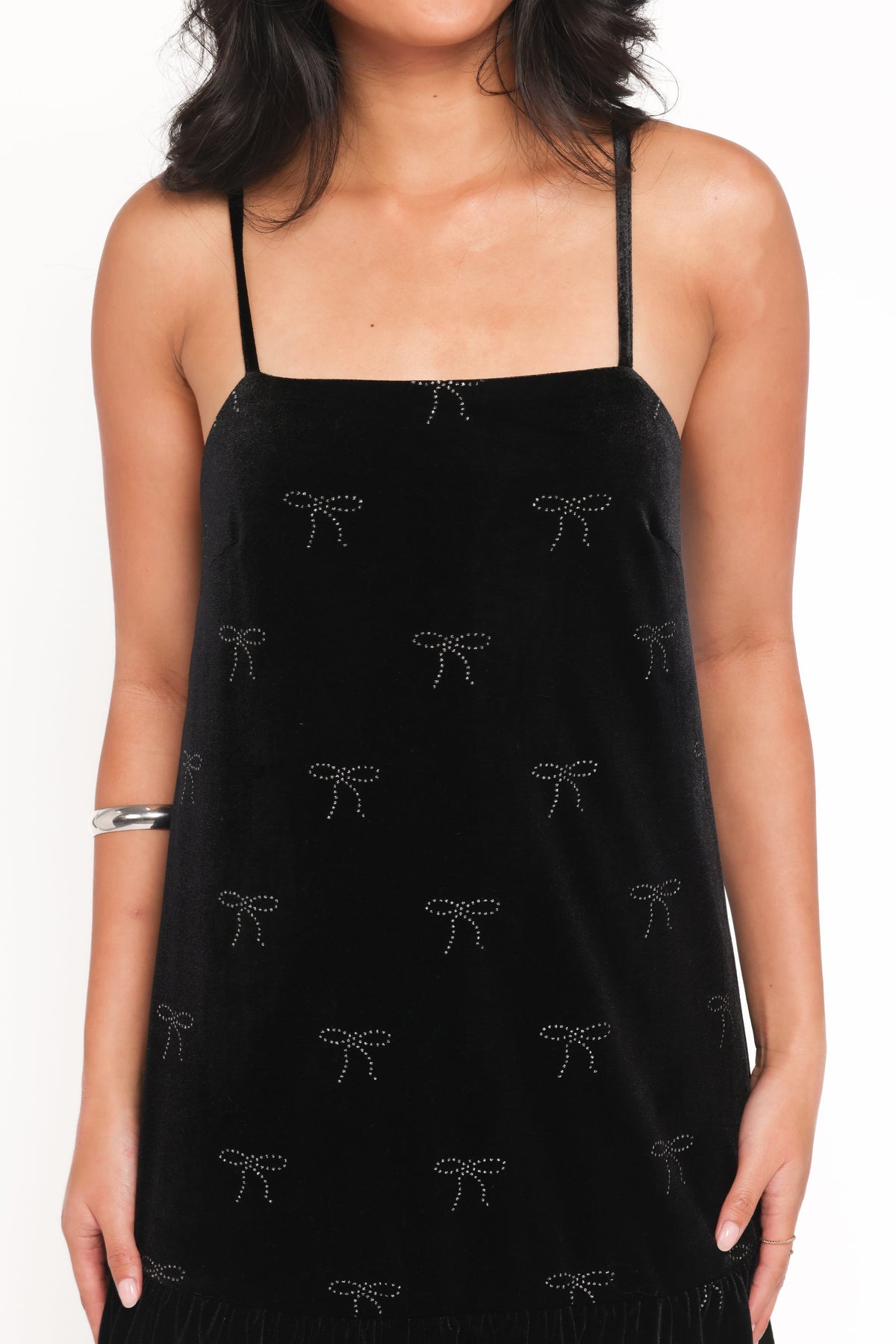 Eileen Mini Dress - Black Velvet