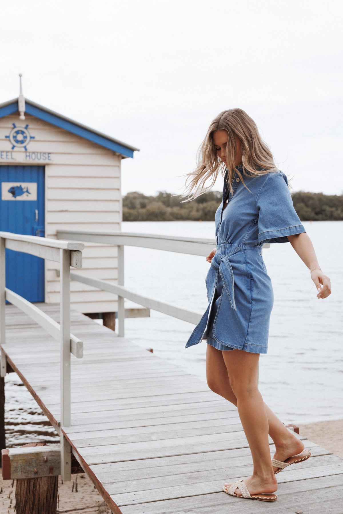 Leyton Mini Dress - Denim Chambray