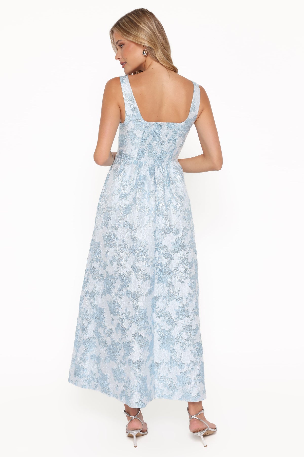 Marcelline Maxi Dress - Blue Brocade