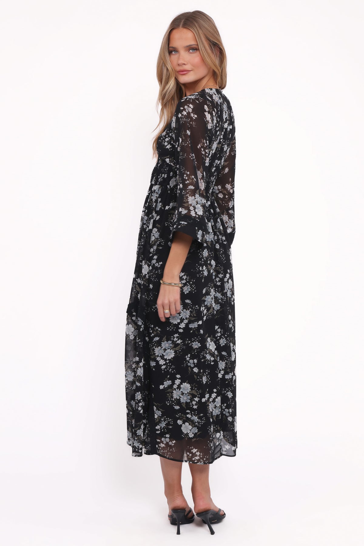 Mavis Long Sleeve Maxi Dress - Black Floral