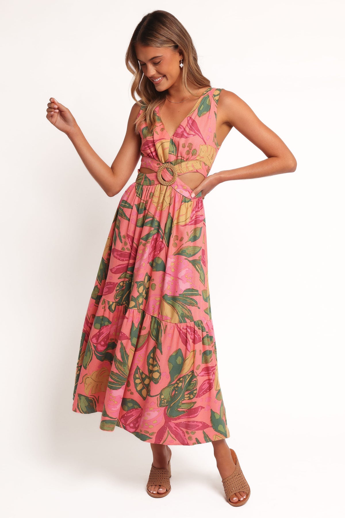 Oasis Midi Dress - Pink Rio
