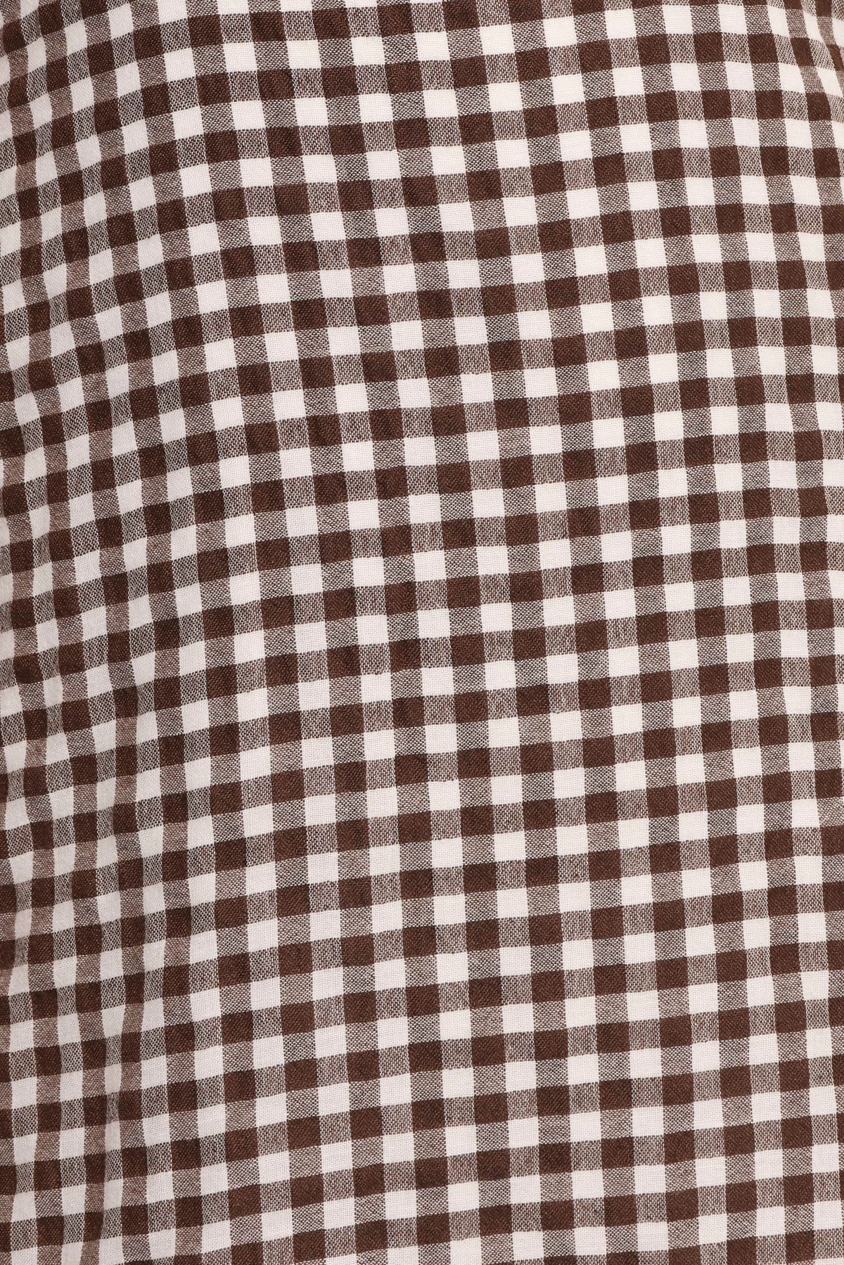Queenie Midi Dress - Brown Gingham