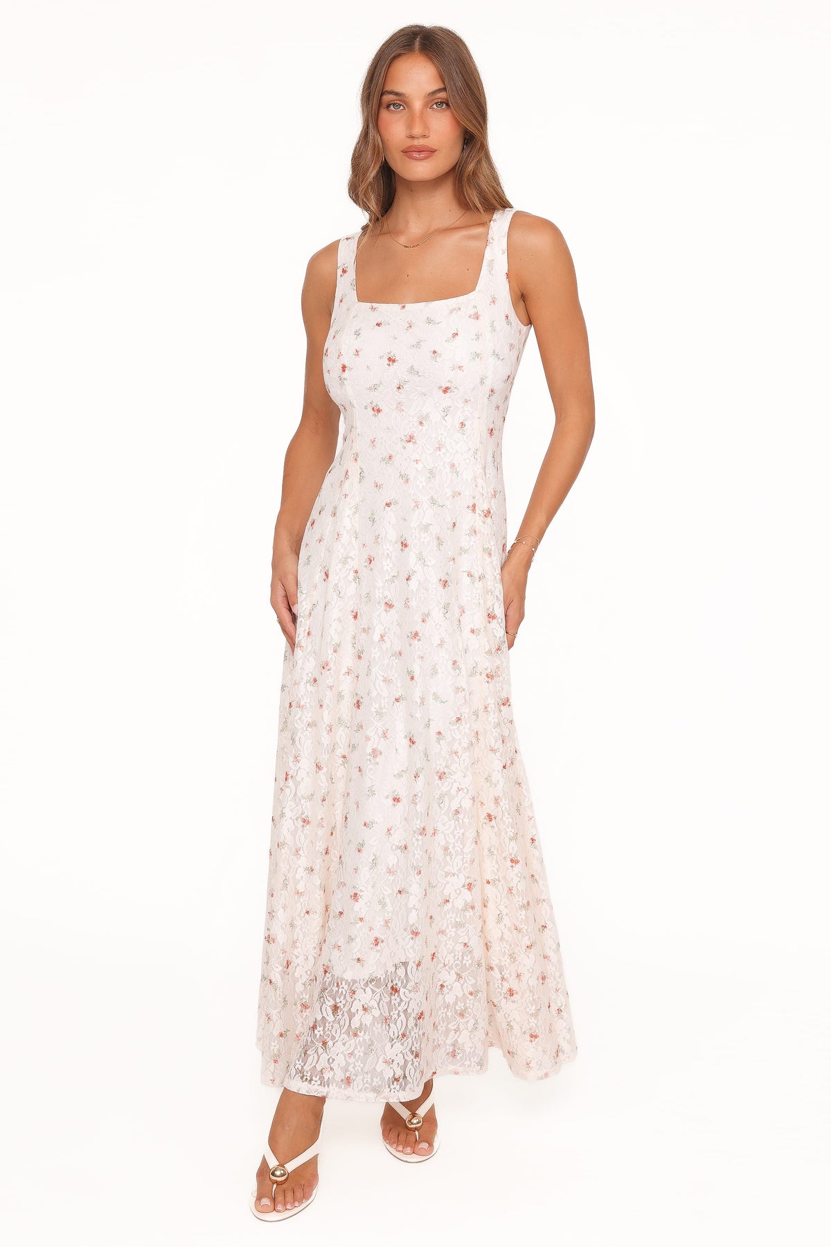 Valley Maxi Dress - White Floral Lace