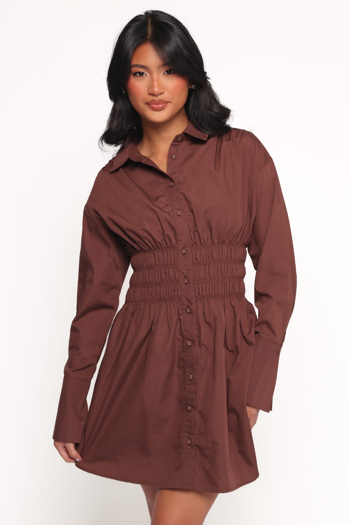 Wallace Mini Dress - Chocolate