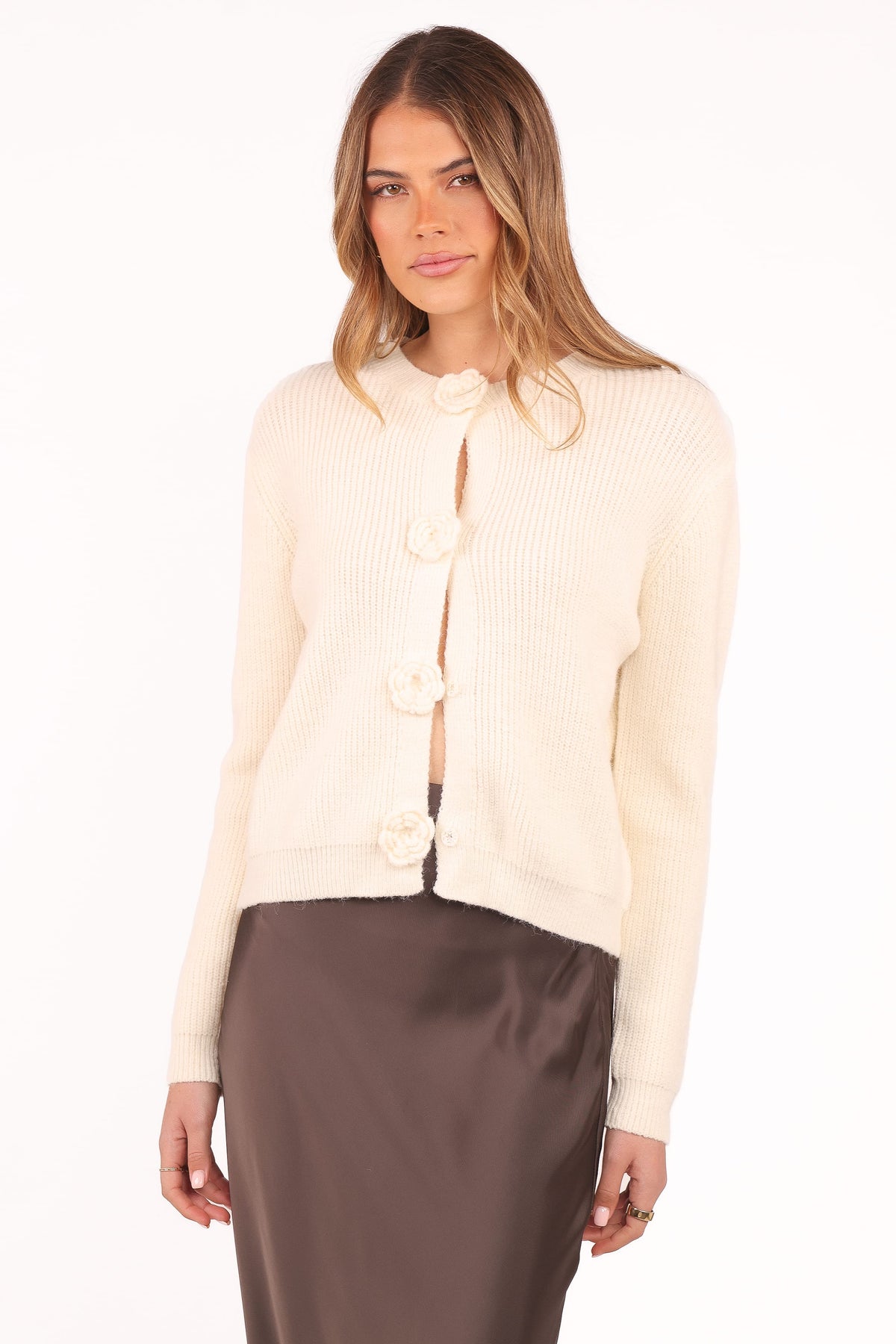 Jones Rosette Cardigan - Cream