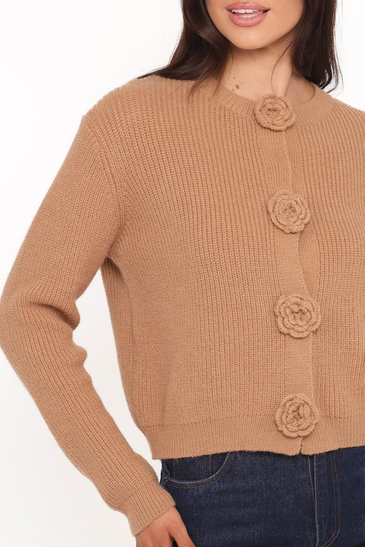 Jones Rosette Cardigan - Mocha