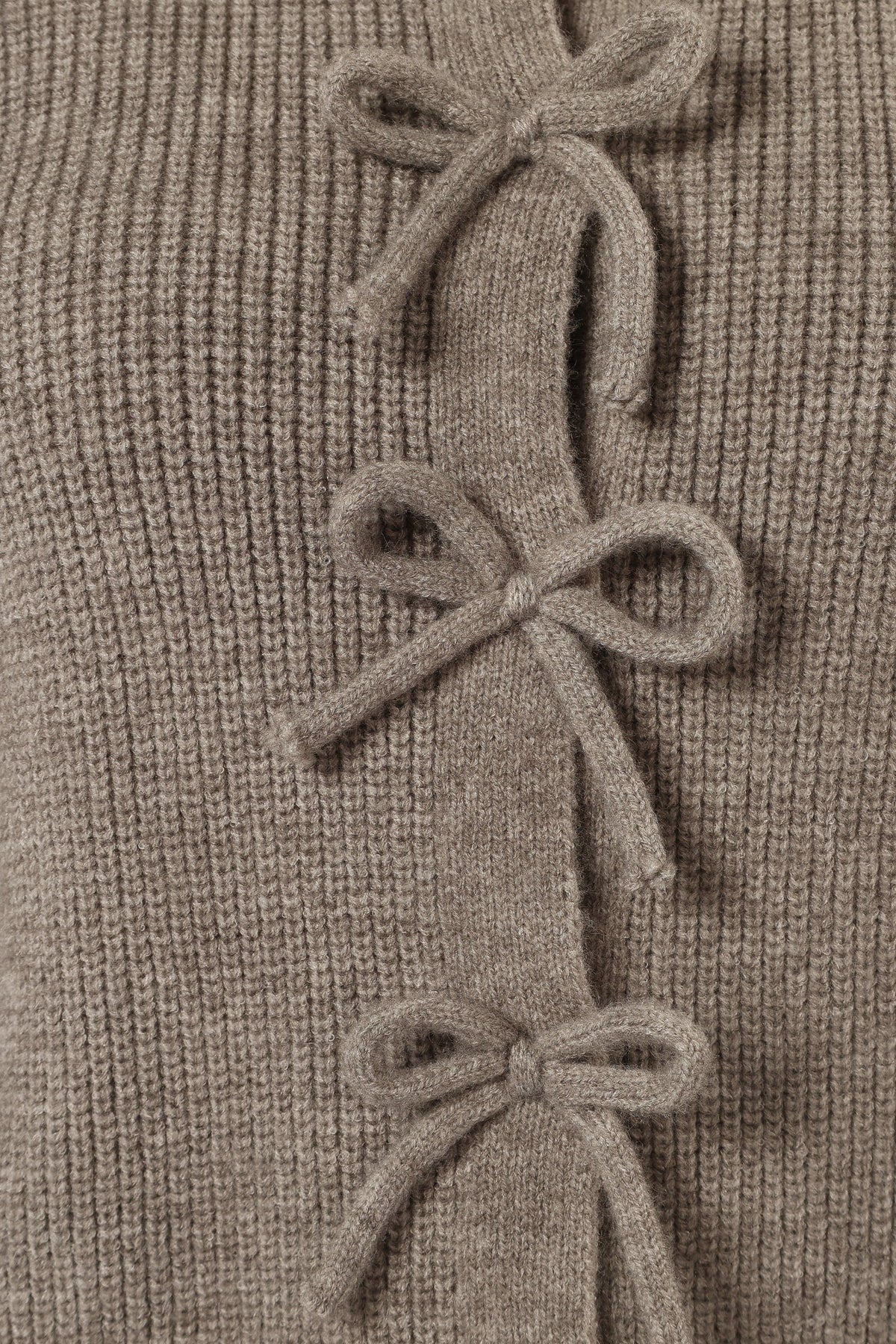 Wilde Bow Front Cardigan - Light Grey
